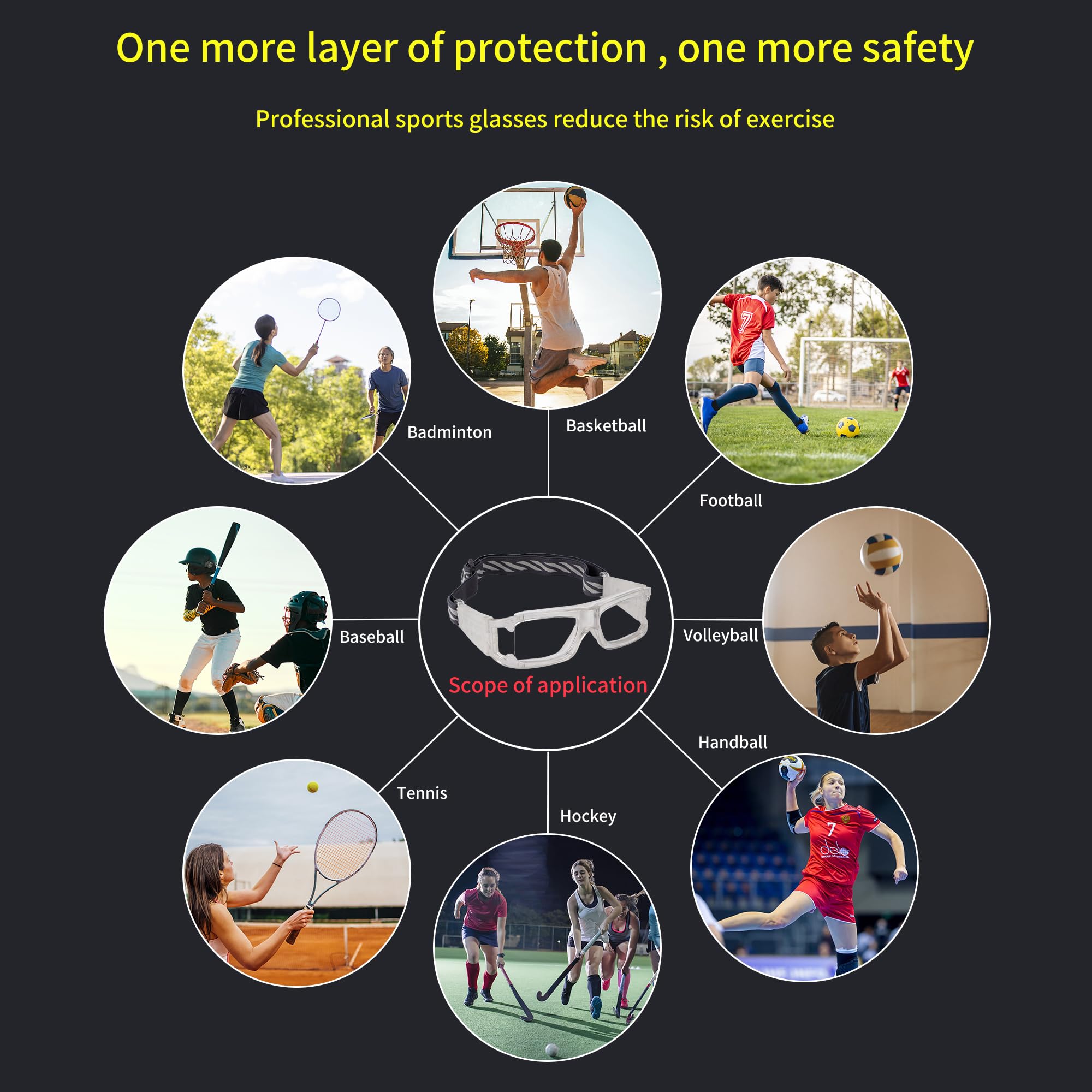 Best Sports Goggles for Men - Protective Safety Glasses for Basketball, Football & Outdoor Sports - Adjustable Shockproof Eyewear for Active Lifestyles - Perfect for Training, Games & Extreme Sports