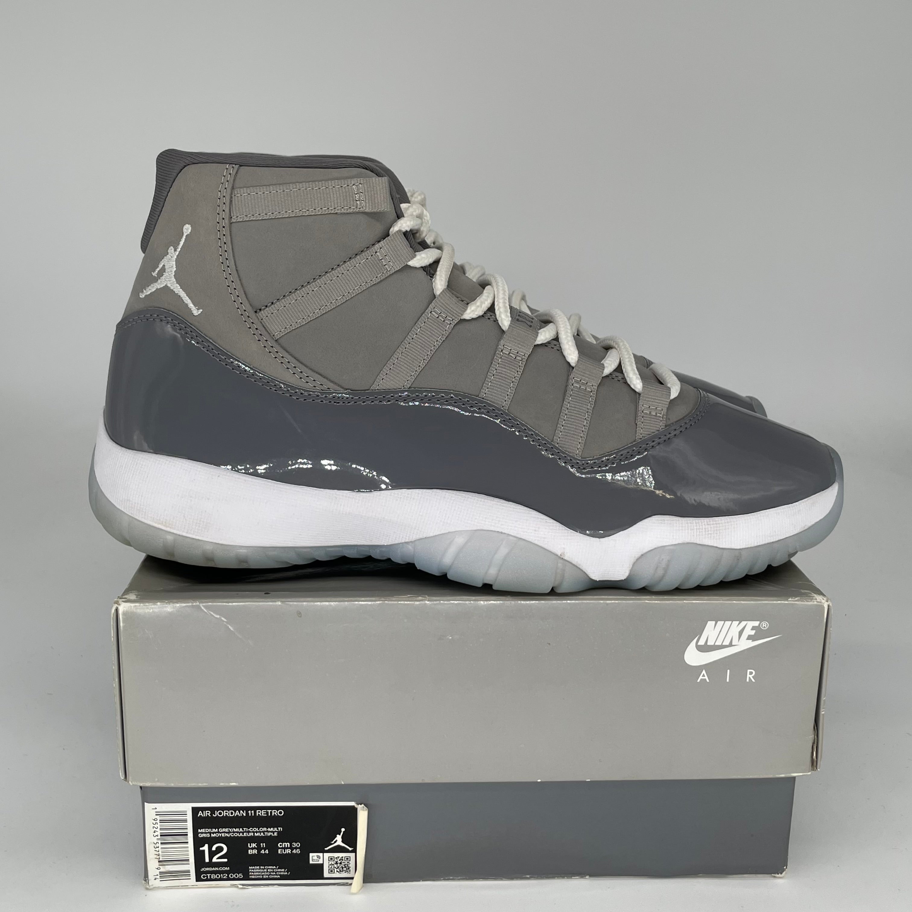 Original Air Jordan 11 Retro 'Cool Grey' Men's Basketball Shoes - Size 12 (CT8012-005) | Limited Edition Sneakers for Collectors & Streetwear Fashion
