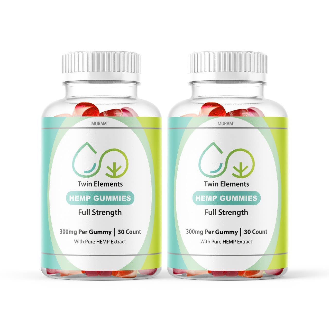 (2 Pack) Twin Elements CBD Gummies - Advanced Hemp Formula Cube, 60 Gummies (1 Month Supply) | Stress Relief & Sleep Support for Adults | Vegan, Non-GMO, THC-Free