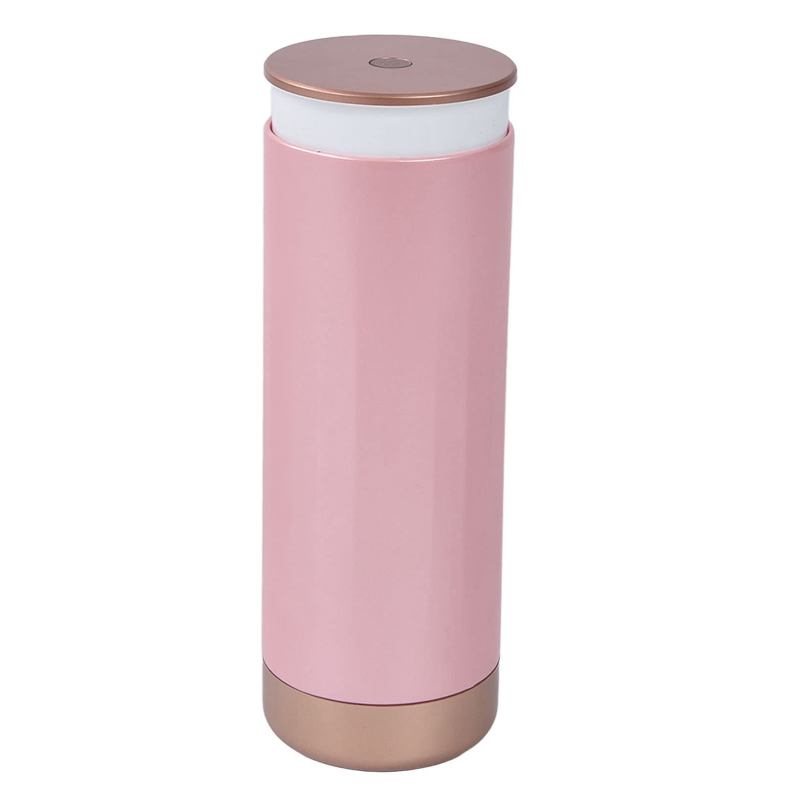 Okuyonic Pink Makeup Brush Organizer with Dust Cover - Portable USB & Type C Charging Makeup Brush Holder for Travel & Home - Small Space Saving Cosmetic Brush Storage Case for Vanity & Salon Use