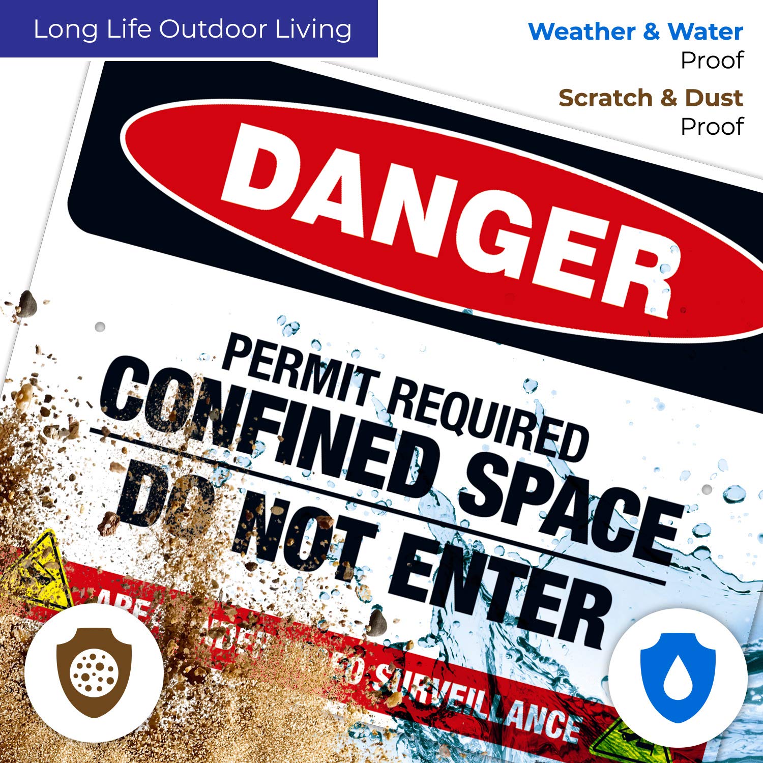 Danger Permit Required Confined Space Do Not Enter Sign - OSHA Compliant 24x30 Inches Rust-Free .063 Aluminum Safety Sign - Fade Resistant for Indoor/Outdoor Use - Made in USA - Perfect for Construction Sites, Warehouses & Industrial Facilities