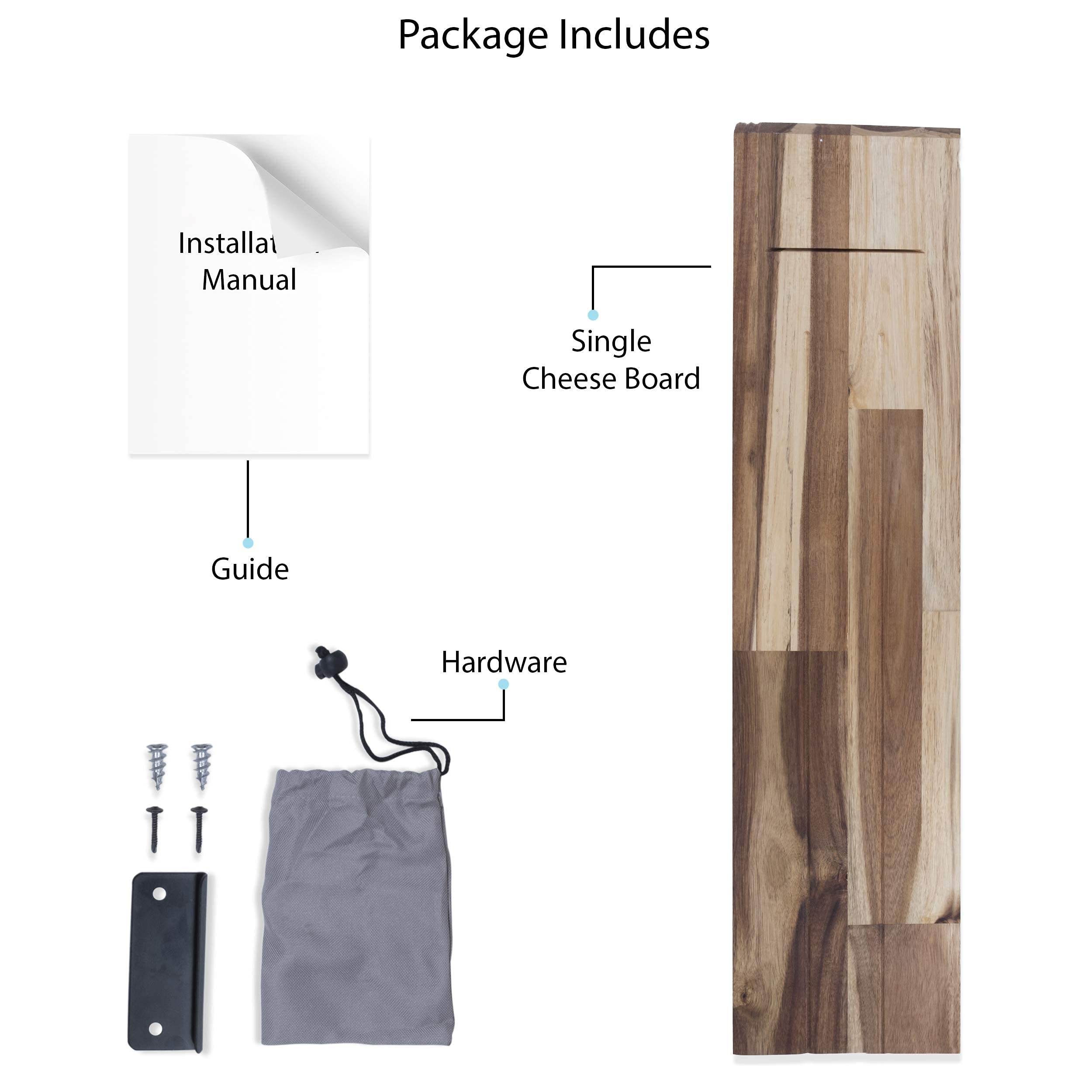 Brightmaison Maggio Acacia Wood Charcuterie Board & Cutting Board - Wall Mountable & Tabletop Kitchen Decor for Cheese, Charcuterie & Entertaining
