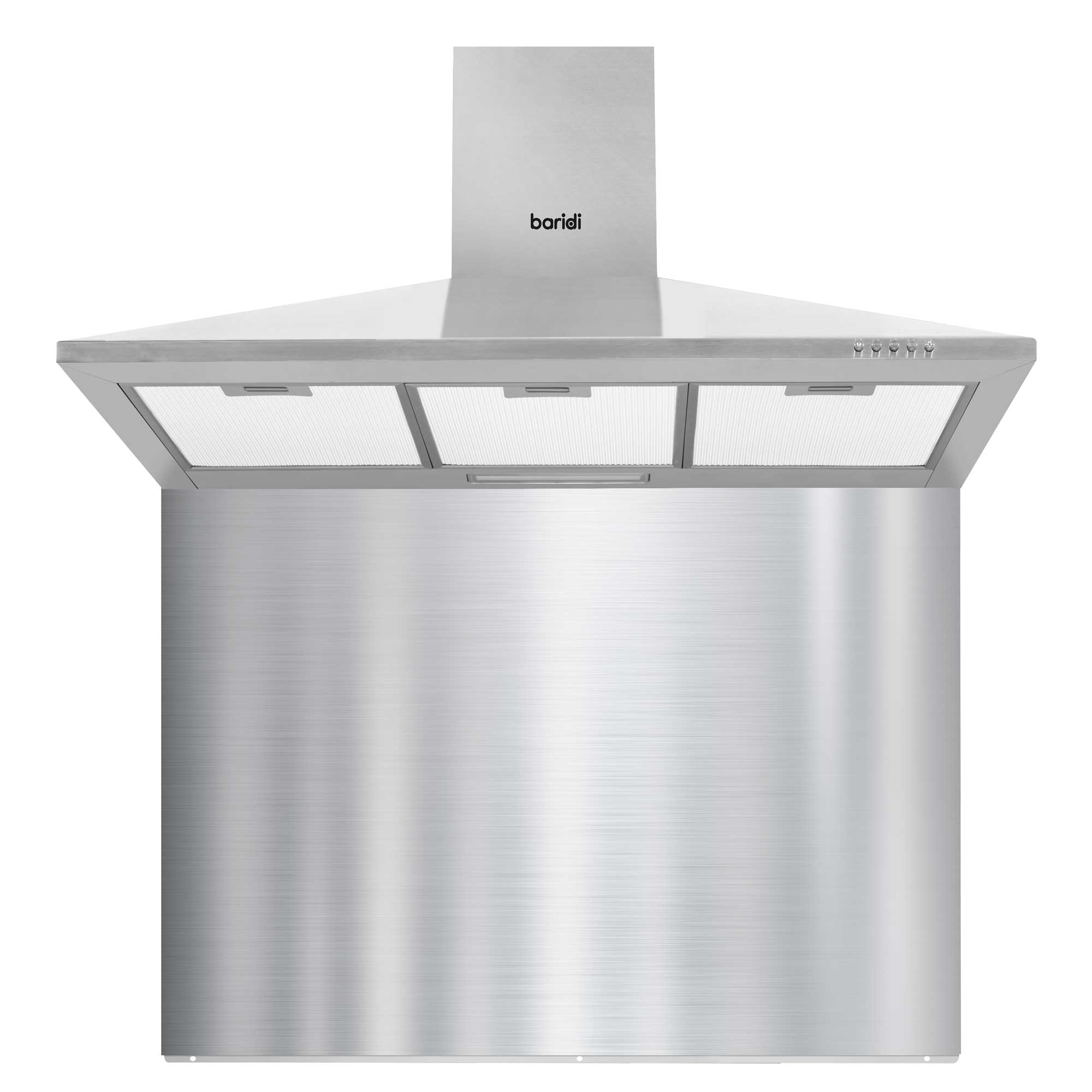 90cm Stainless Steel Chimney Style Cooker Hood with Carbon Filters & Matching Splashback | Powerful Kitchen Ventilation for Home Cooking | DH211
