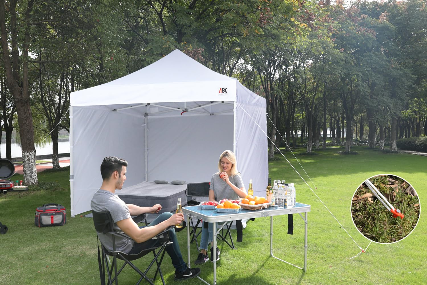 10x10 ABCCANOPY Easy Pop Up Canopy Tent with Removable Sidewalls - Commercial Grade Instant Shelter for Outdoor Events, Parties, Farmers Markets & Camping (Sky Blue)