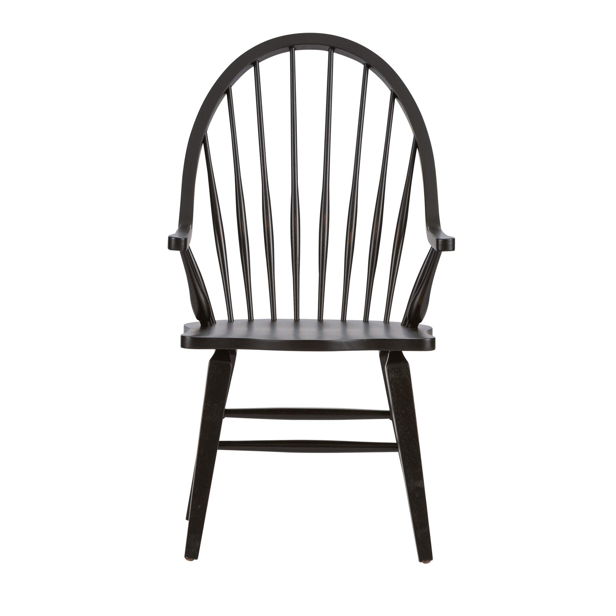 Liberty Furniture Industries Windsor Back Side Chair - Black Wooden Dining Chair for Kitchen, Dining Room, and Office Use