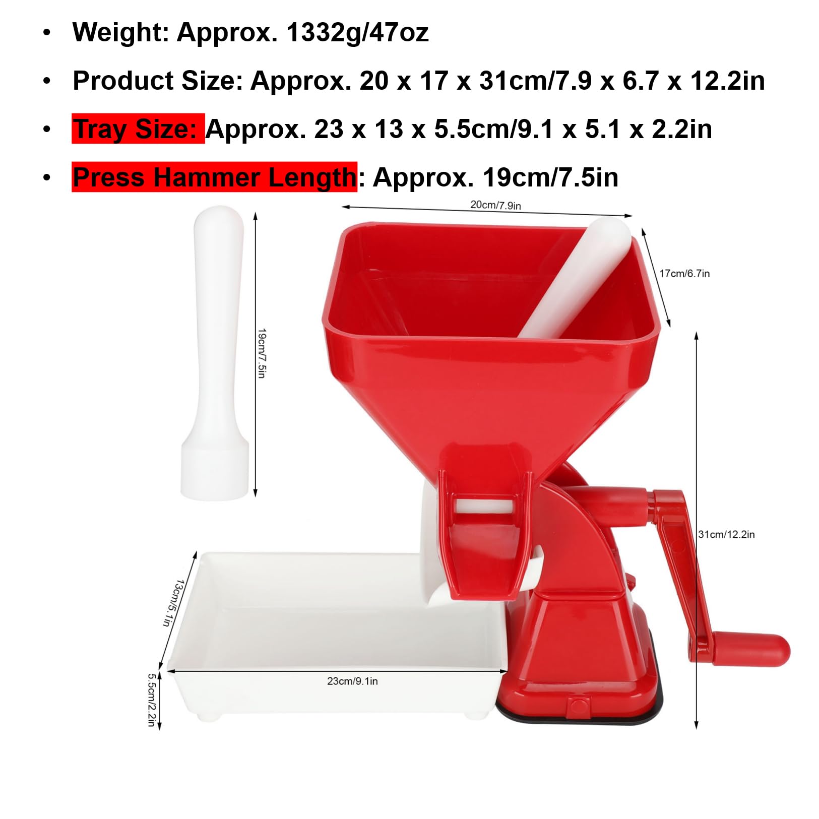 Premium Tomato Strainer & Sauce Maker - Easy-to-Use Food Strainer for Homemade Tomato Sauce, Salsa, Marinara, and More | Perfect Kitchen Tool for Canning, Cooking, and Meal Prep | Ideal Gift for Home Chefs