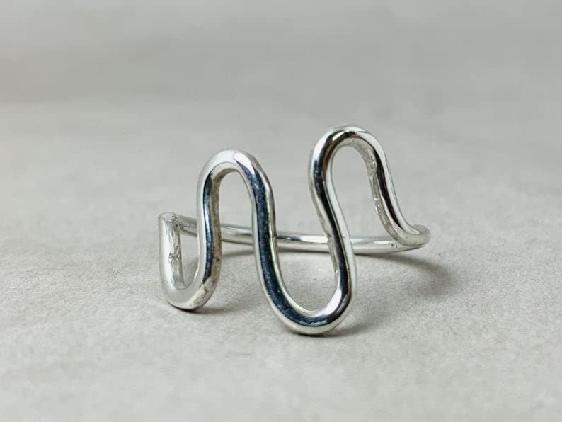 Heartbeat Ring - Sterling Silver Modern Handmade Jewelry for Women - Perfect for Anniversaries, Weddings & Everyday Wear