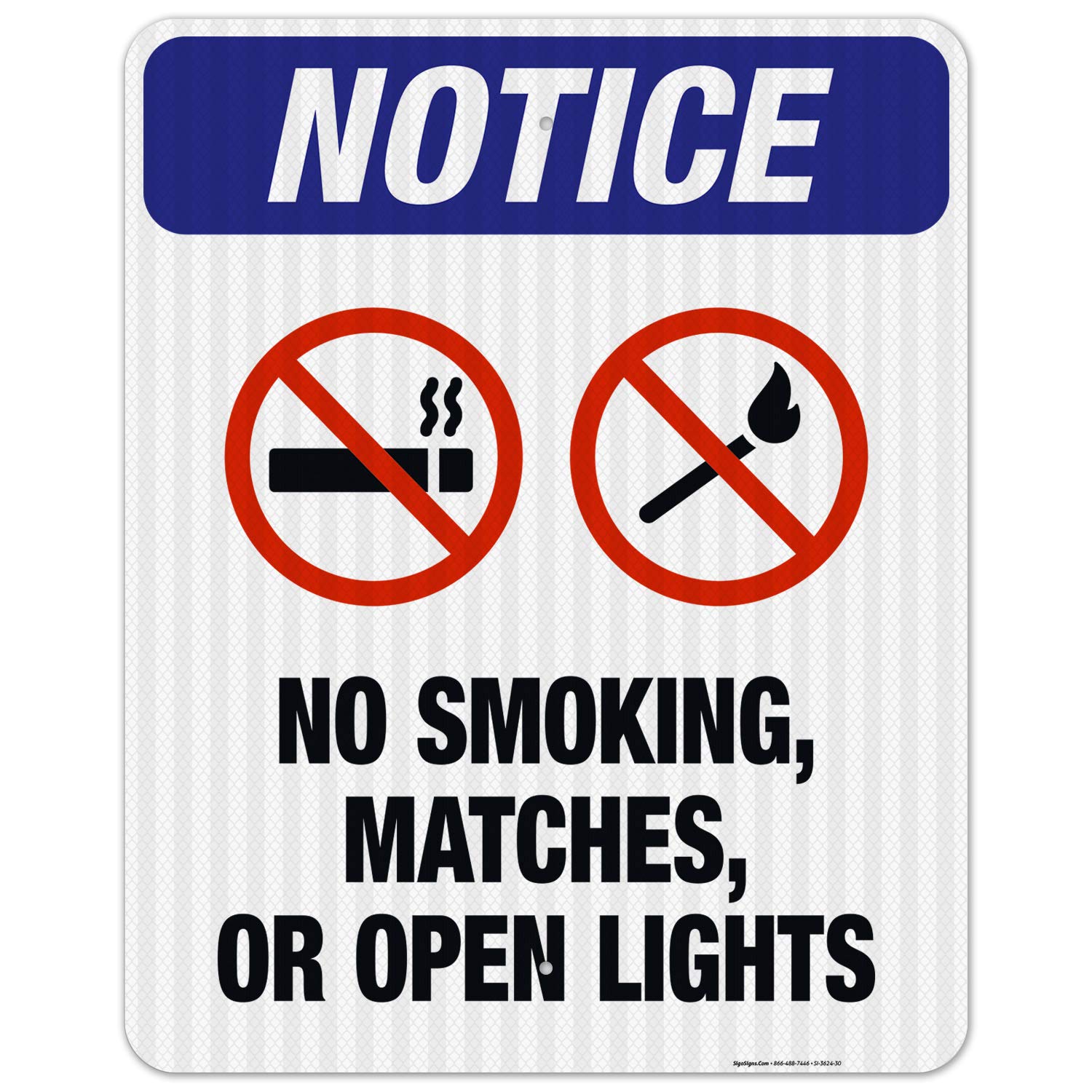 No Smoking, Matches or Open Flames OSHA Warning Sign - 24x30 Inch Reflective Aluminum Sign for Indoor/Outdoor Use | Durable 3M EGP .080 Aluminum, Fade Resistant | Made in USA - Perfect for Factories, Warehouses, Gas Stations & Restricted Areas