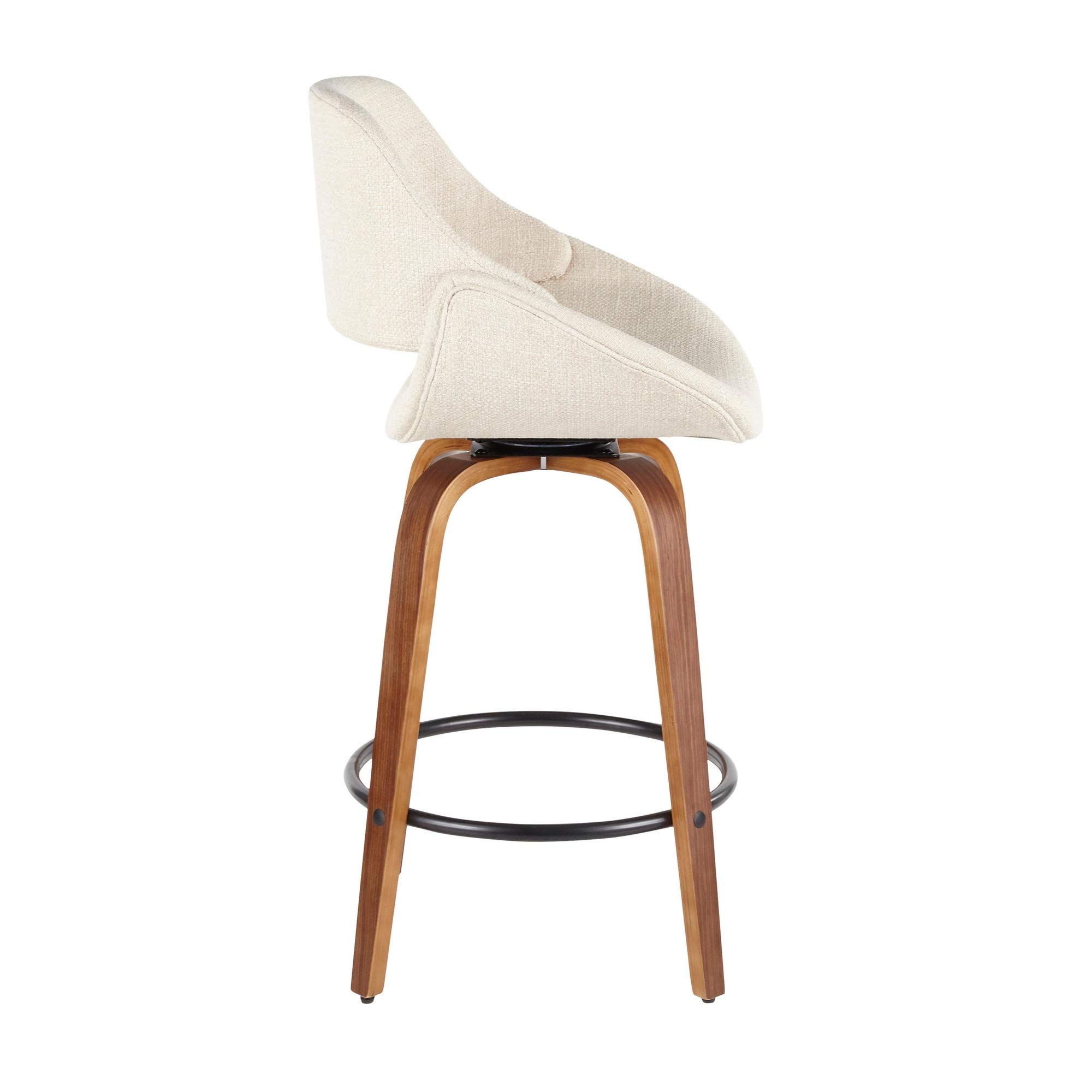 LumiSource Walnut Wood Counter Stools Set of 2 - 24