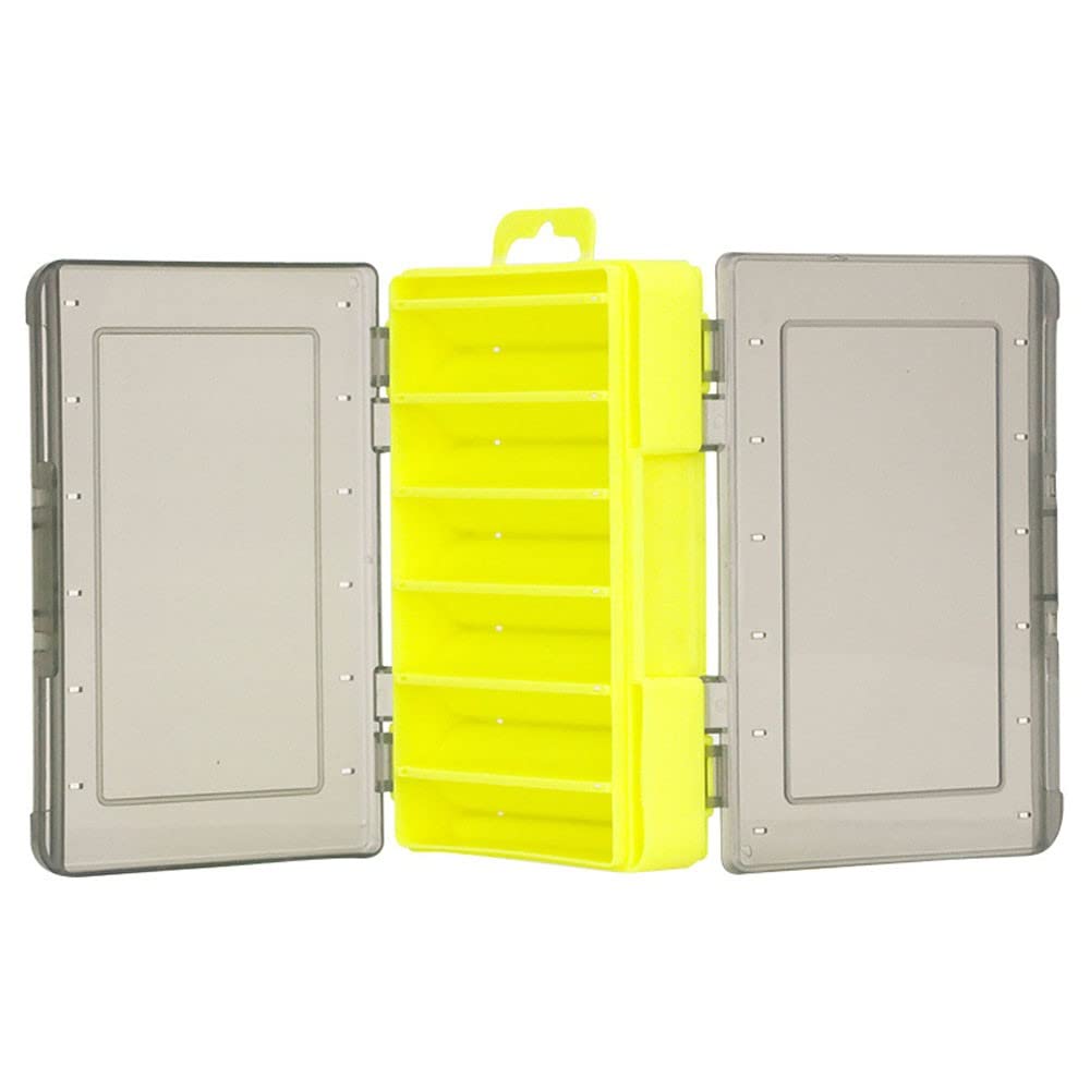 MengK Mini Fishing Tackle Box - Double Sided Waterproof Bait & Lure Storage Organizer with Hooks | Portable Fishing Accessories Case for Bass, Trout & Saltwater Fishing