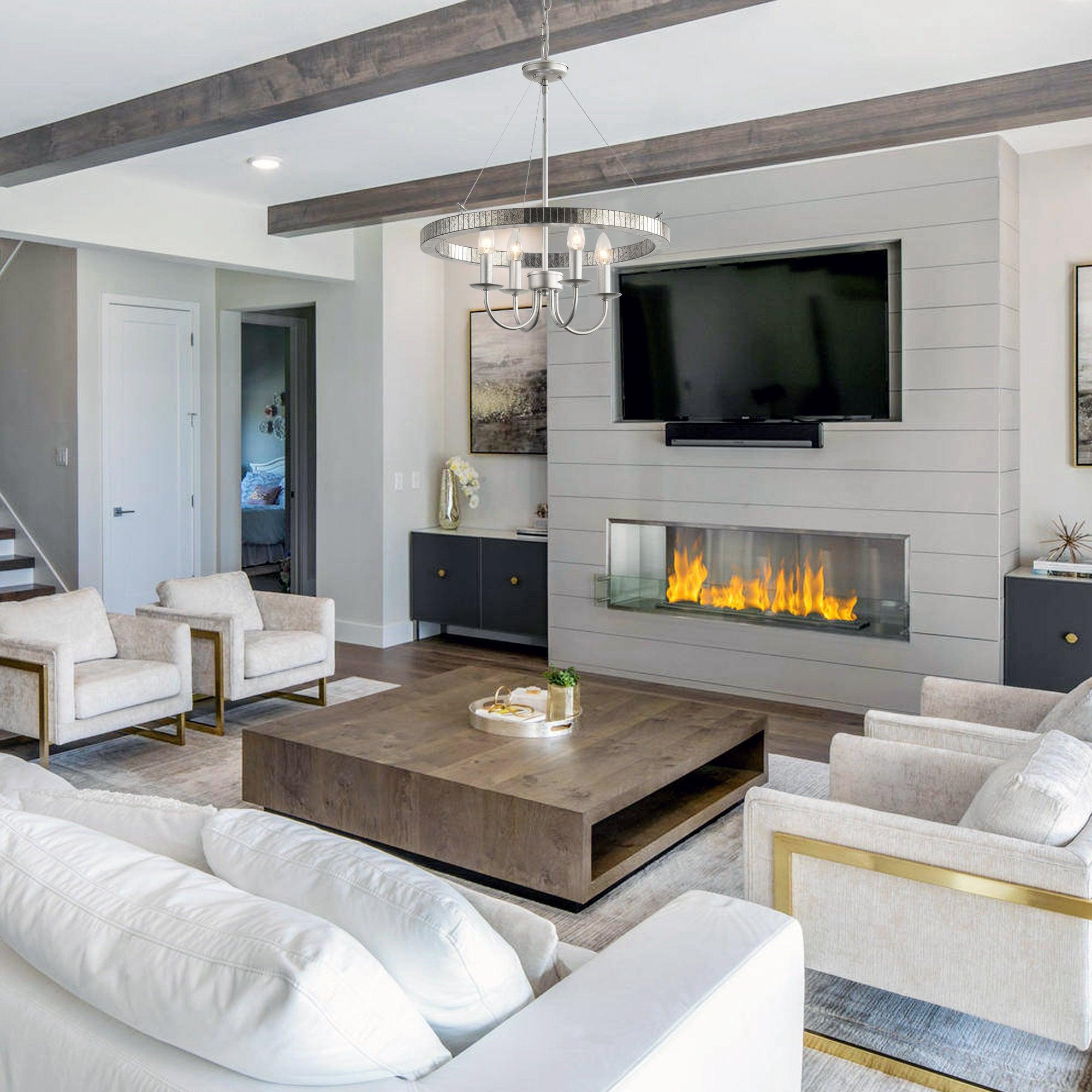 Modern 4-Light Iron Pendant Lighting with Acrylic Lens - Perfect for Kitchen Island, Dining Room, and Living Room Decor