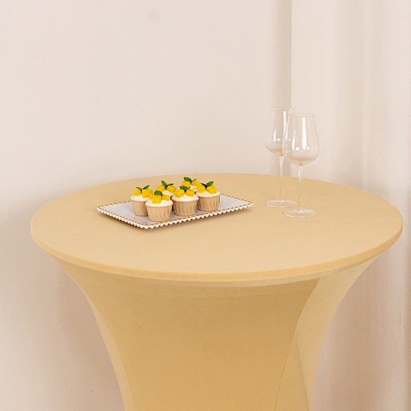 36 Elegant Spandex Cocktail Table Covers - High Top Style Stretch Tablecloths for Round Tables - Perfect for Weddings, Parties & Home Decor