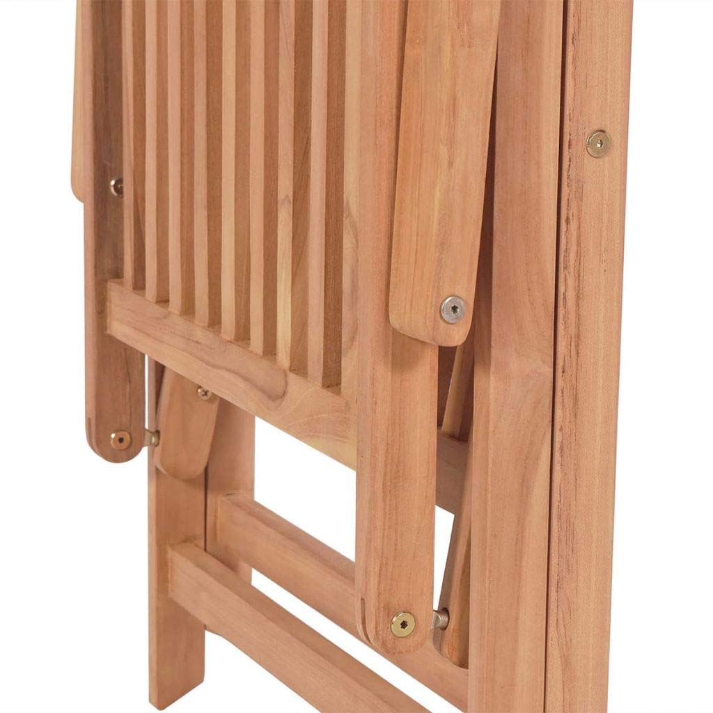 2-Pack Solid Teak Wood Reclining Garden Chairs with Armrests - Outdoor Patio, Lawn, Backyard & Poolside Relaxation Furniture for Sunbathing and Lounging