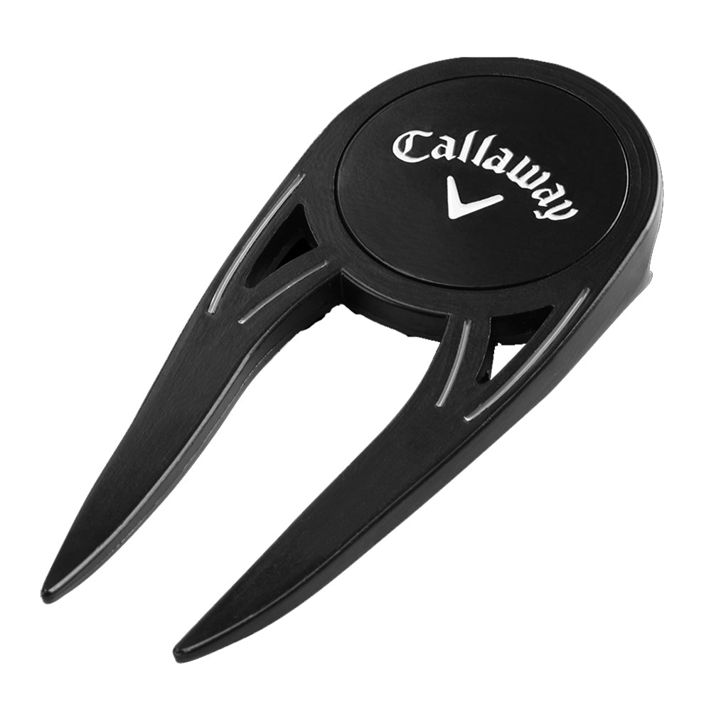 Callaway Odyssey Double Prong Golf Divot Tool - Premium Stainless Steel Ball Mark Repair Tool for Greens - Perfect for Golf Course & Practice Sessions