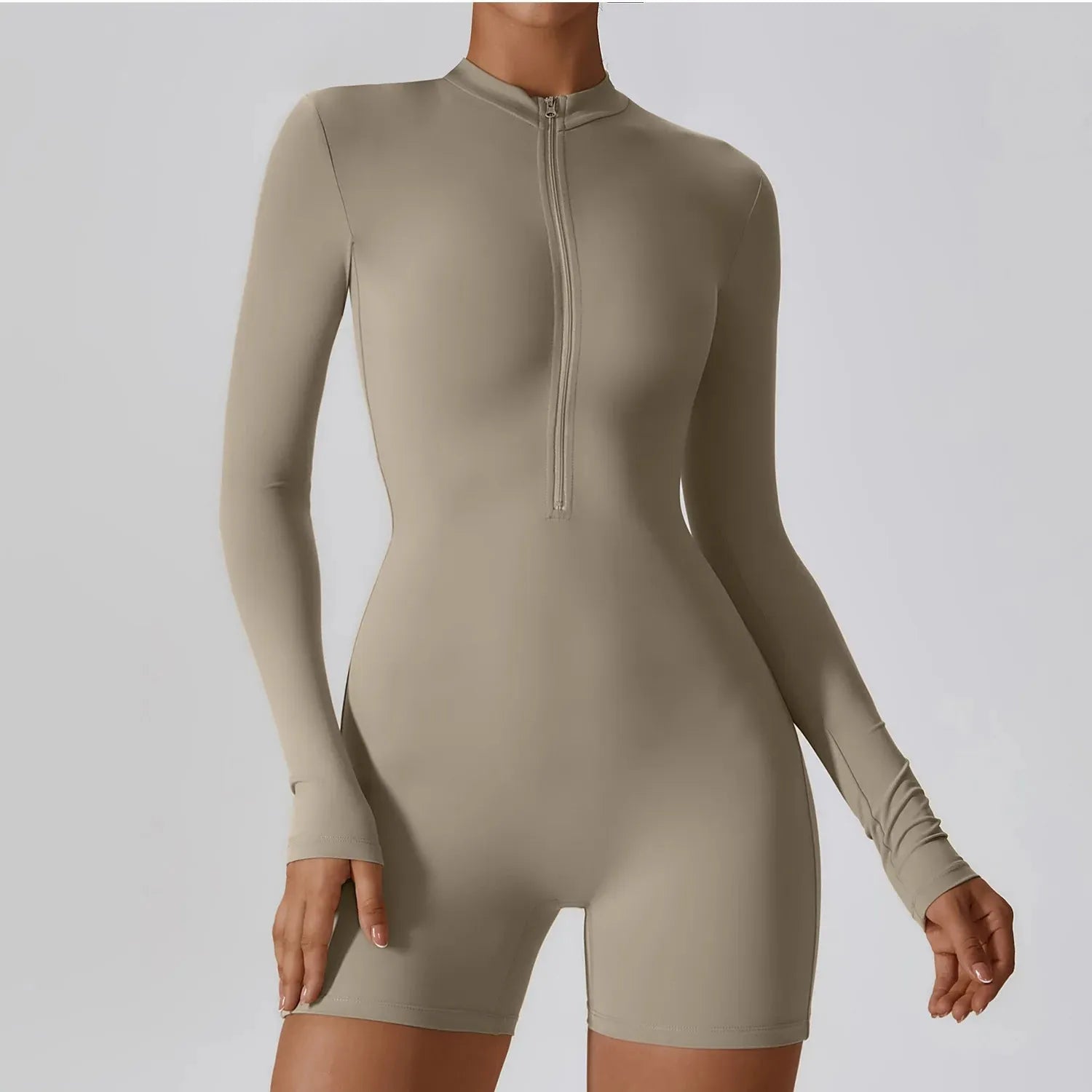 Women's Zipper Front Yoga Jumpsuit - Sweat-Wicking Fitness Bodysuit for Dance, Training & Gym Workouts | Comfortable Activewear for Yoga, Pilates & Exercise
