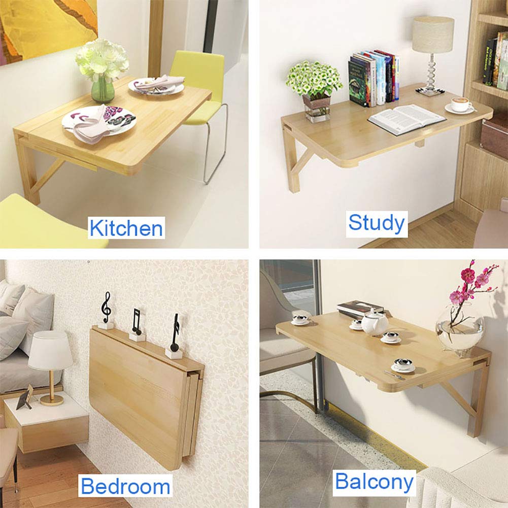 MM MELISEN Wall Mounted Folding Table - Space Saving Floating Desk for Kids, Dining, Study, Kitchen, Laundry Room & Bar Counter - Perfect for Small Apartments, Dorms & Tiny Homes
