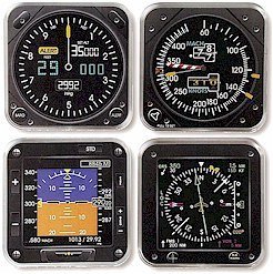Trintec Modern Aircraft Instrument Beverage Coasters - Set of 4 Unique Aviation-Themed Drink Coasters for Home Bar, Office, or Man Cave Decor | Perfect Gift for Pilots & Aviation Enthusiasts