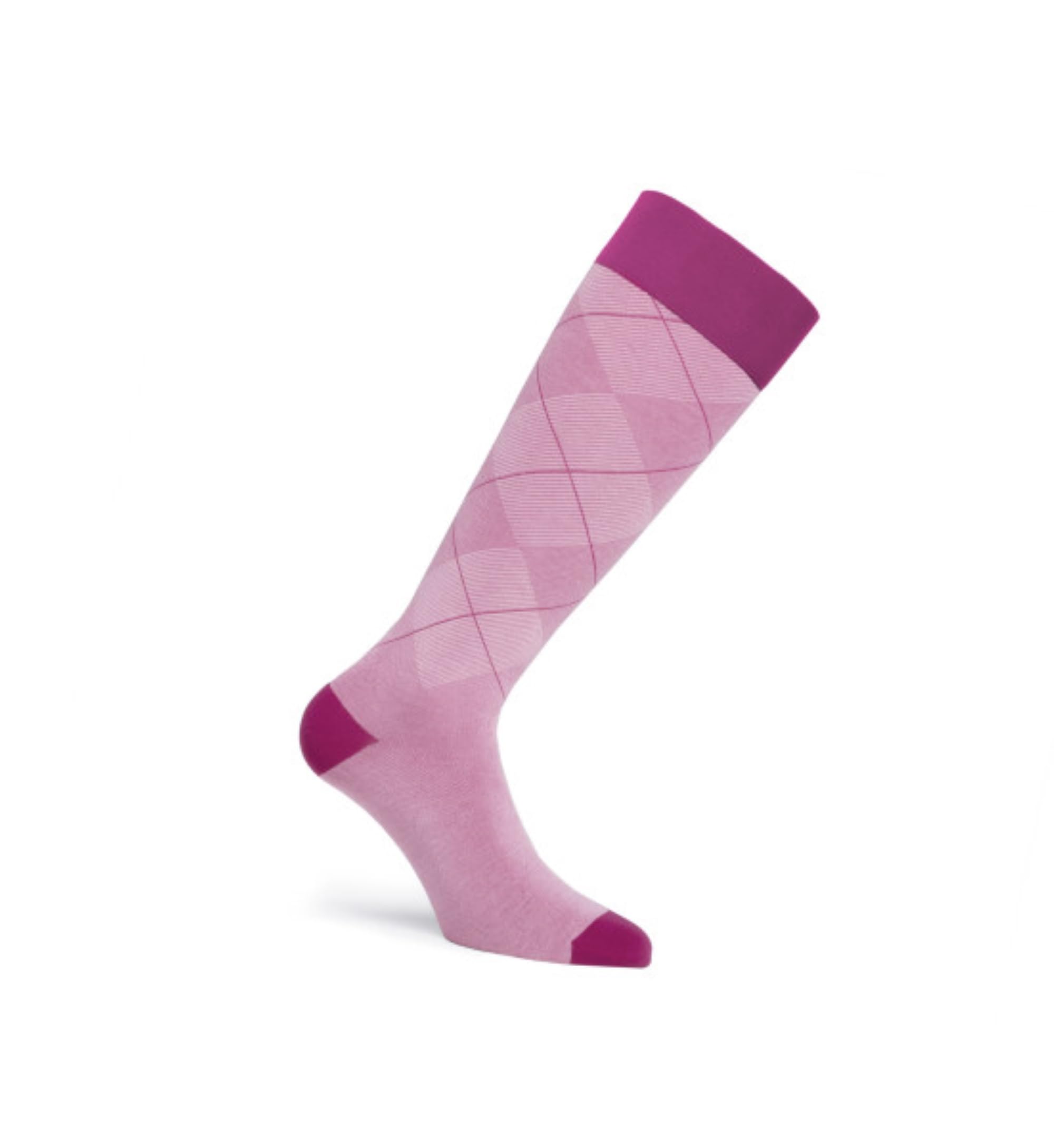 Jobst Casual Pattern Compression Knee High Socks - 30-40 mmHg Extra Firm Support for Swollen Legs & Varicose Veins - Closed Toe Preppy Pink X-Large Full Calf - Ideal for Travel, Nursing & Post-Surgery Recovery
