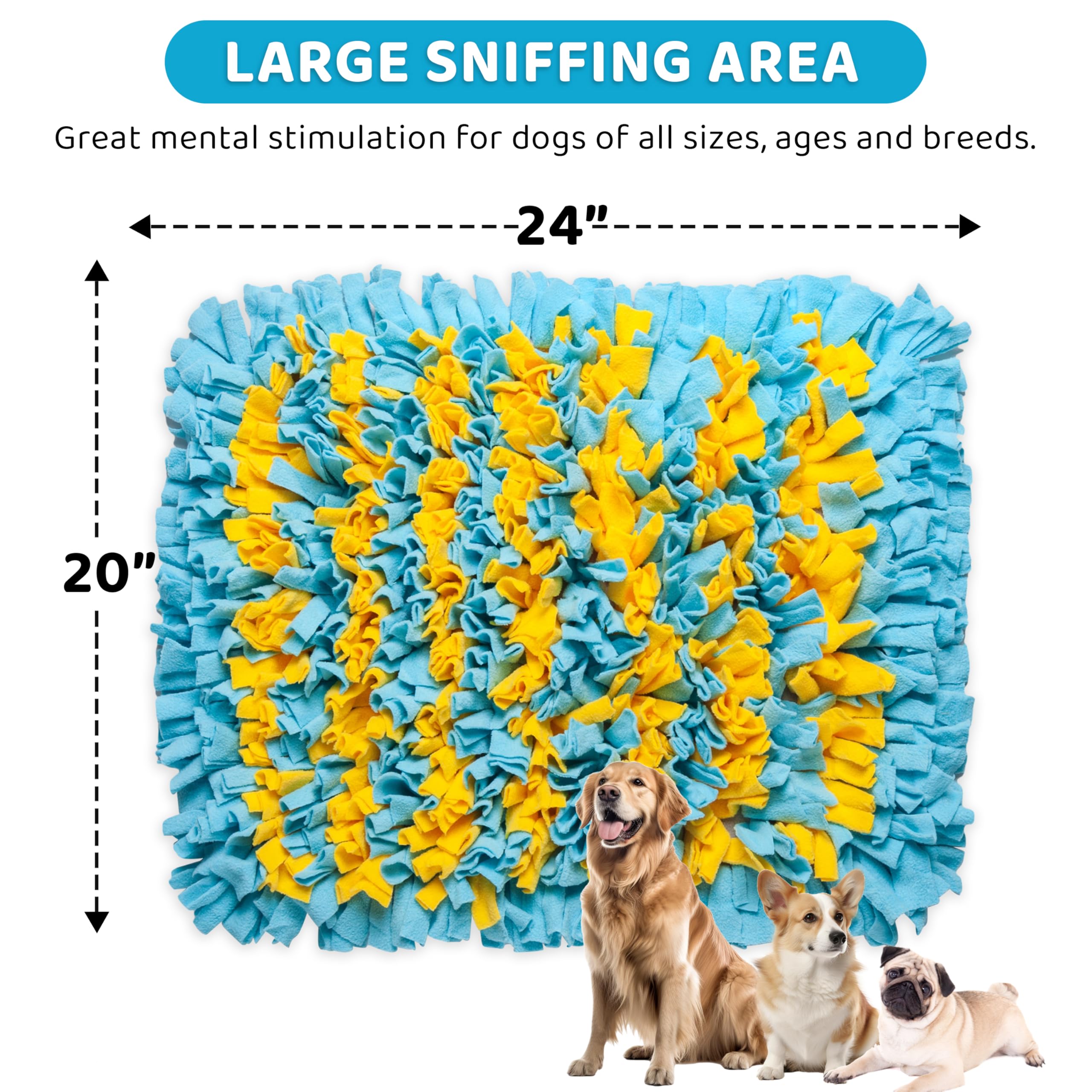 Premium Large Snuffle Mat for Dogs - Slow Feeder & Enrichment Toy for Puppies, Small, Medium & Large Breeds (24