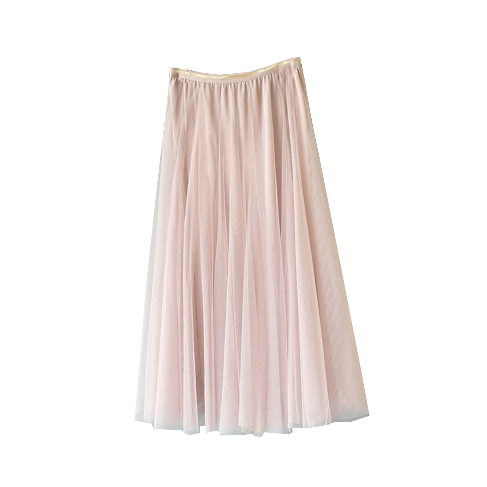 Elonglin Women's High Waist Tulle Skirt - Fluffy Mesh Layered Elastic Waistband for Casual, Formal & Banquet Wear - Perfect for Parties, Weddings & Special Occasions