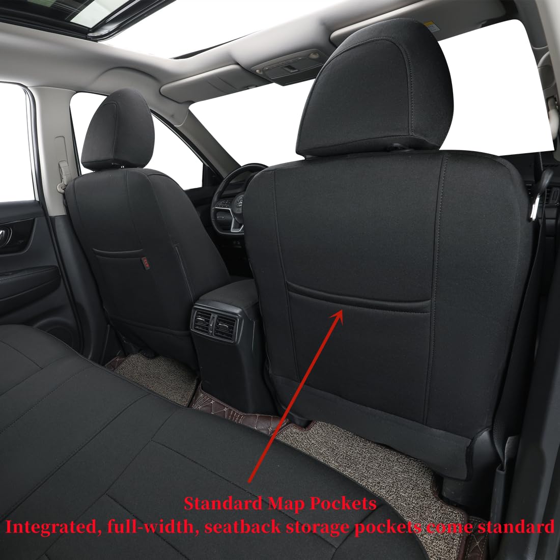 2020-2025 Nissan Sentra Seat Covers - Custom Fit for S/SV/SR/Midnight Edition | Full Coverage Airbag-Compatible Polyester Seat Protectors (Black Full Set) | Perfect for Daily Commuting & Road Trips