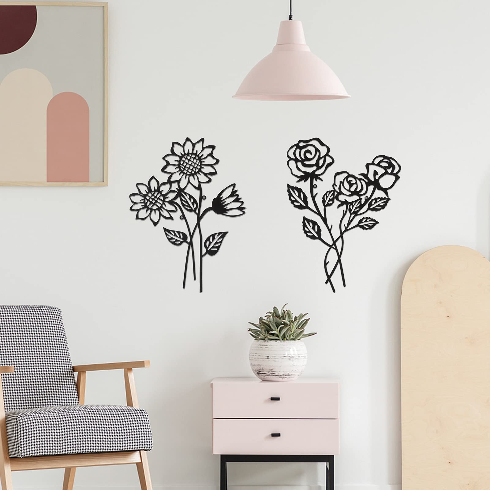 Biggun 2-Pack Metal Flower Wall Art - 16