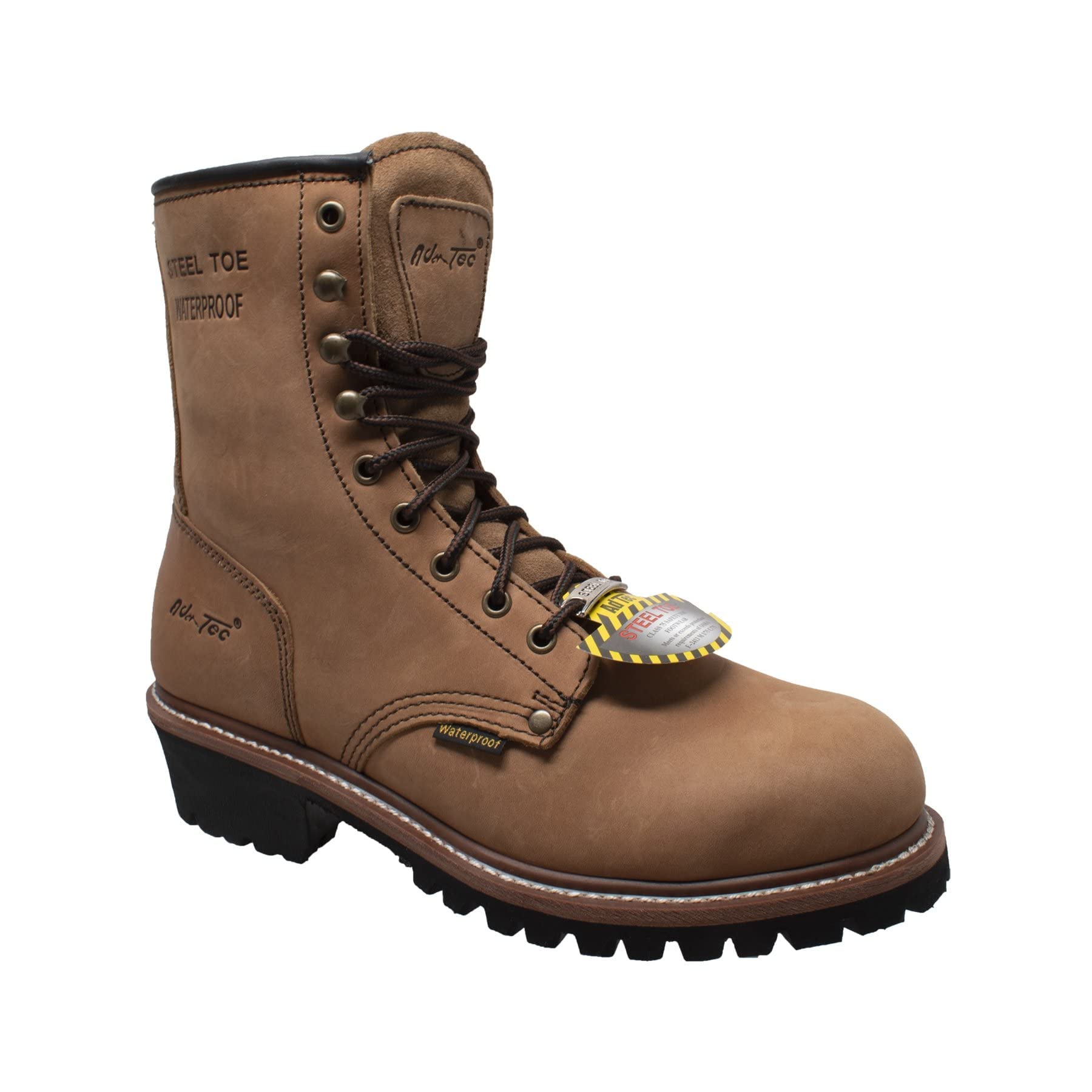 Ad Tec Men's 1428 Durable Work Boots with Lug Sole - Slip Resistant Safety Shoes for Construction, Warehouse & Outdoor Work
