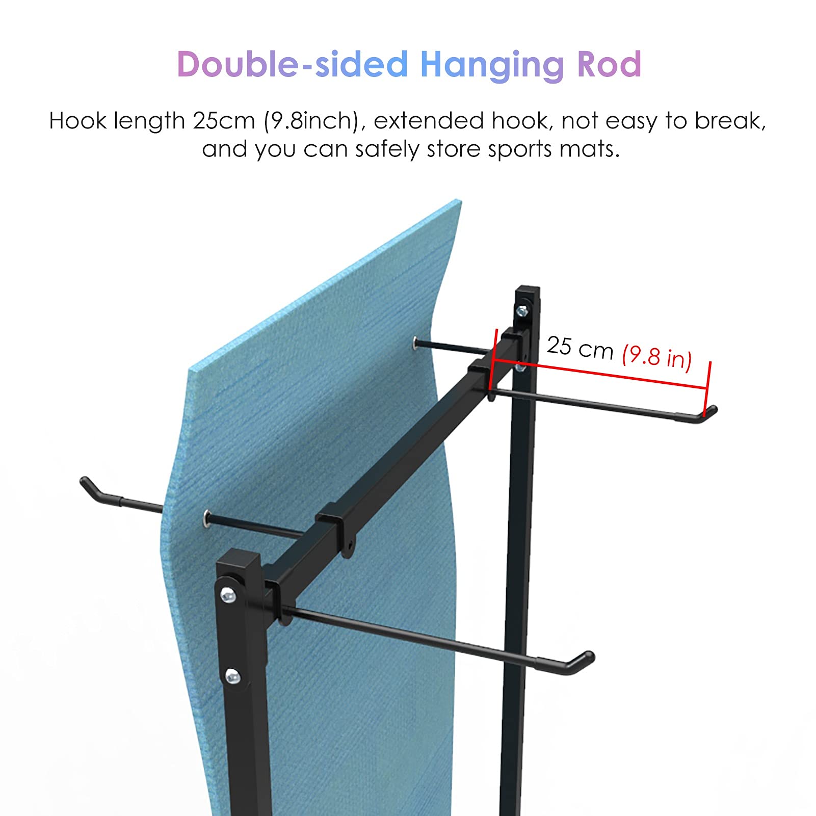 Commercial Yoga Mat Hanger Cart - Holds 40 Mats | Yoga Studio Storage Organizer for Exercise Mats, Foam Rollers & Resistance Bands | Perfect for Gym, Fitness Center & Home Yoga Practice