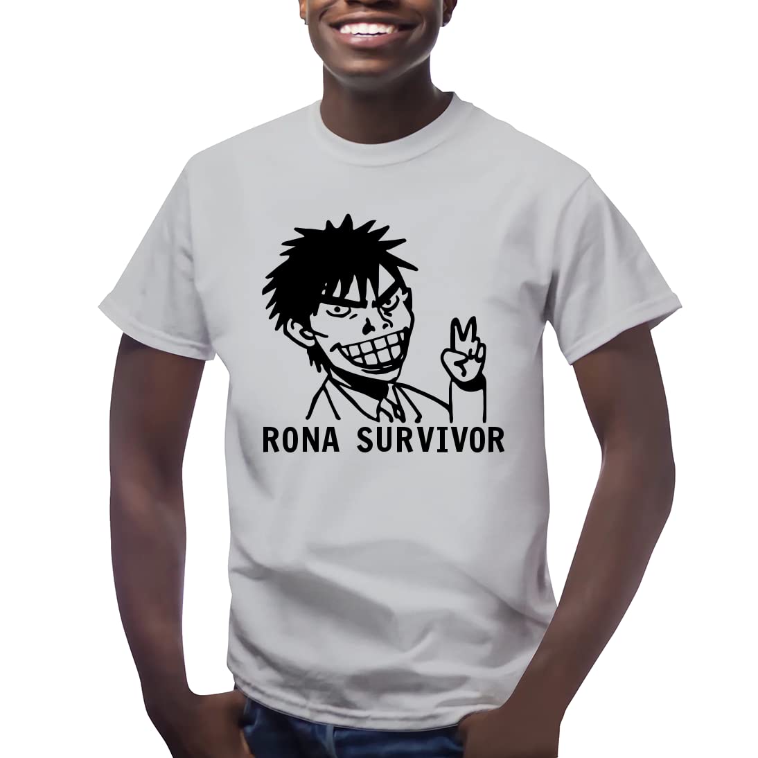 Rona Survivor Anime J - Stylish Men's Short Sleeve Graphic T-Shirt for Casual Wear, Gaming & Anime Fans
