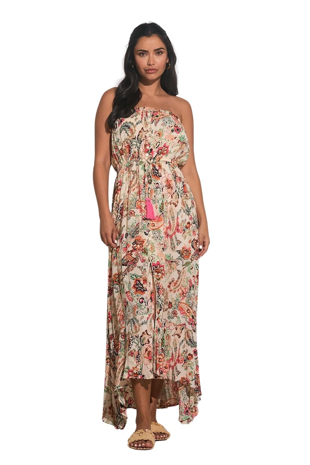 Strapless Maxi Cover-Up Dress - Lightweight Beach Cover Up for Women, Summer Swimwear, Pool Party, Vacation Outfit