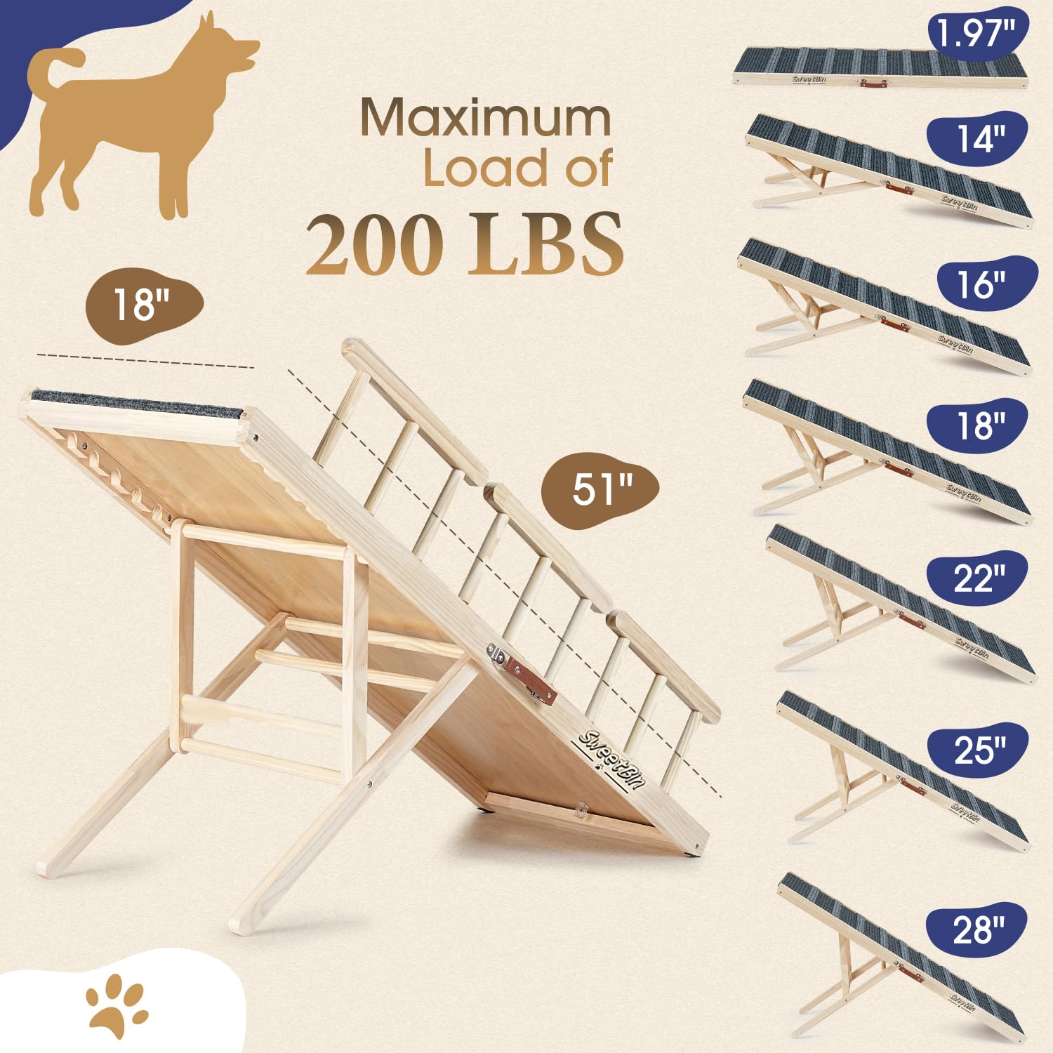 **Foldable Dog Ramp for High Beds & Cars - 51
