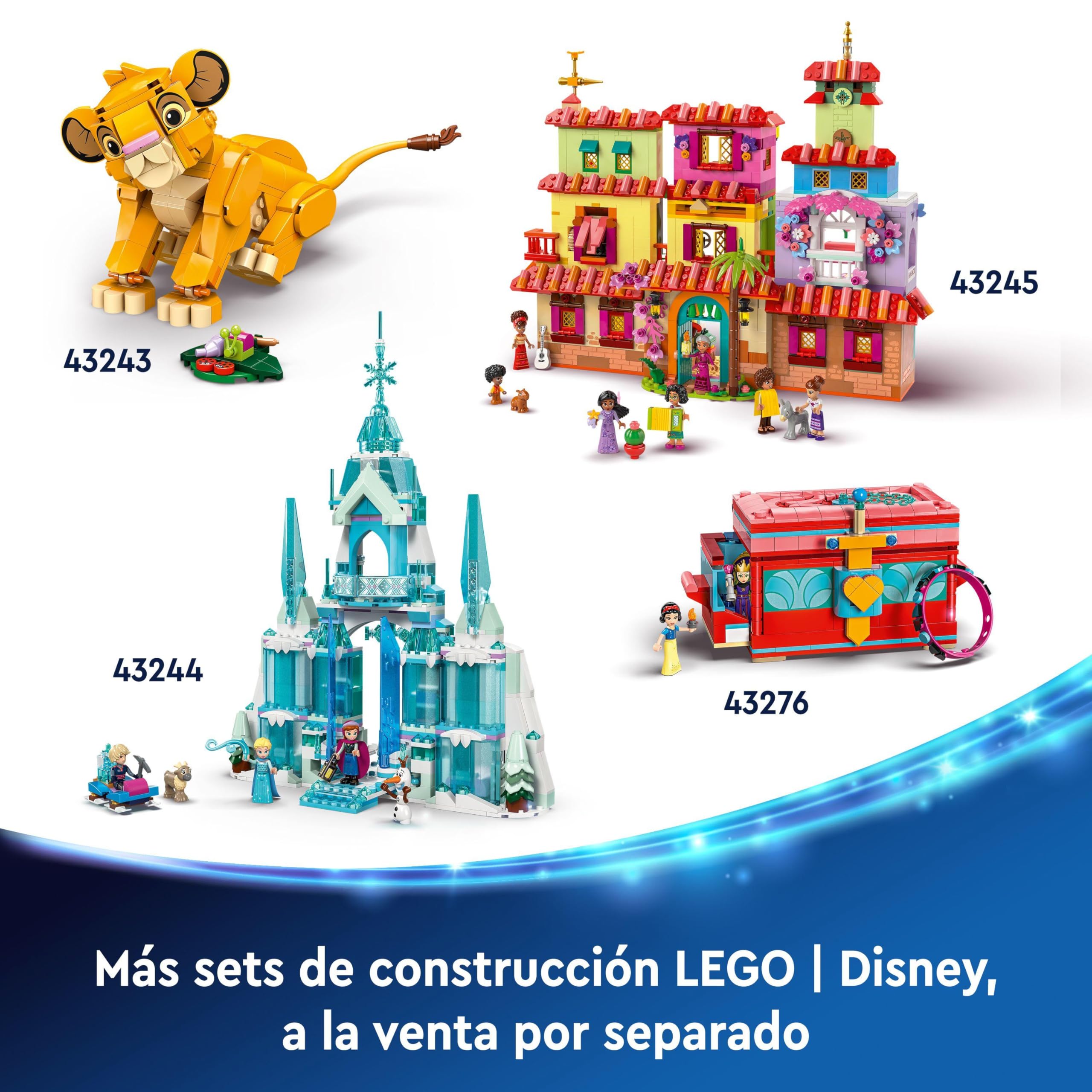 LEGO Disney Princess Frozen Elsa's Ice Palace Castle Toy Set with Mini Elsa, Anna & Kristoff Dolls, Sven Reindeer Figure - Fantasy Gift for Girls & Boys Ages 6+ | Creative Play, Birthday & Christmas Present