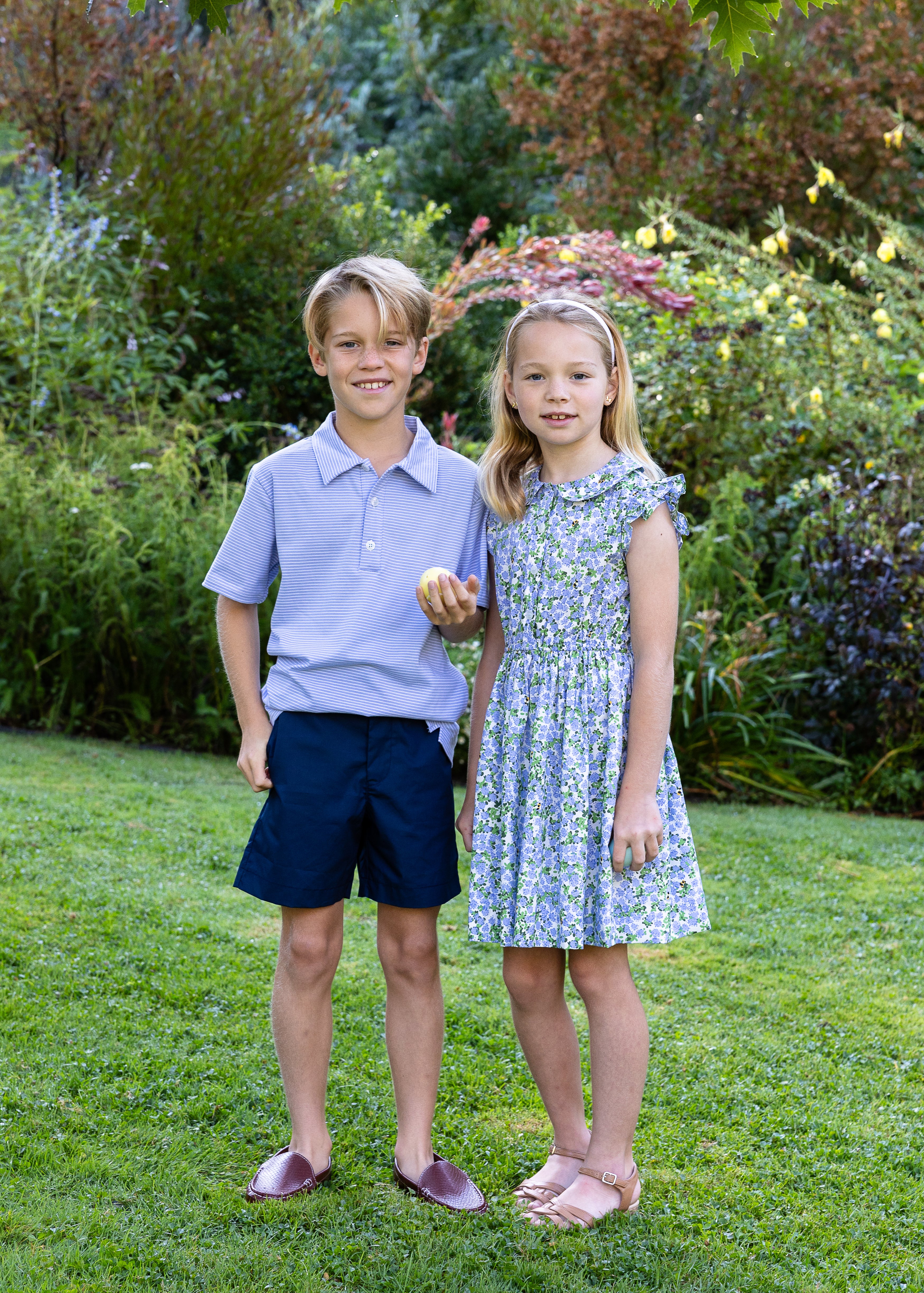 Boys' Short Sleeve Polo Shirt - Cornflower Blue with Mini Stripes - Casual Summer Outfit for School & Play