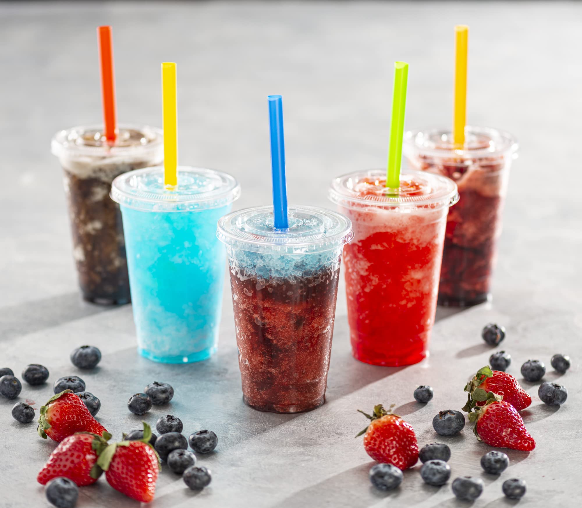 40 Sets - 16 Oz Clear PET Plastic Cups with Lids & Straws - Disposable Cold Drink Cups for Iced Coffee, Milkshakes, Smoothies, Slushies - Perfect for Parties, Cafes, Restaurants and Home Use