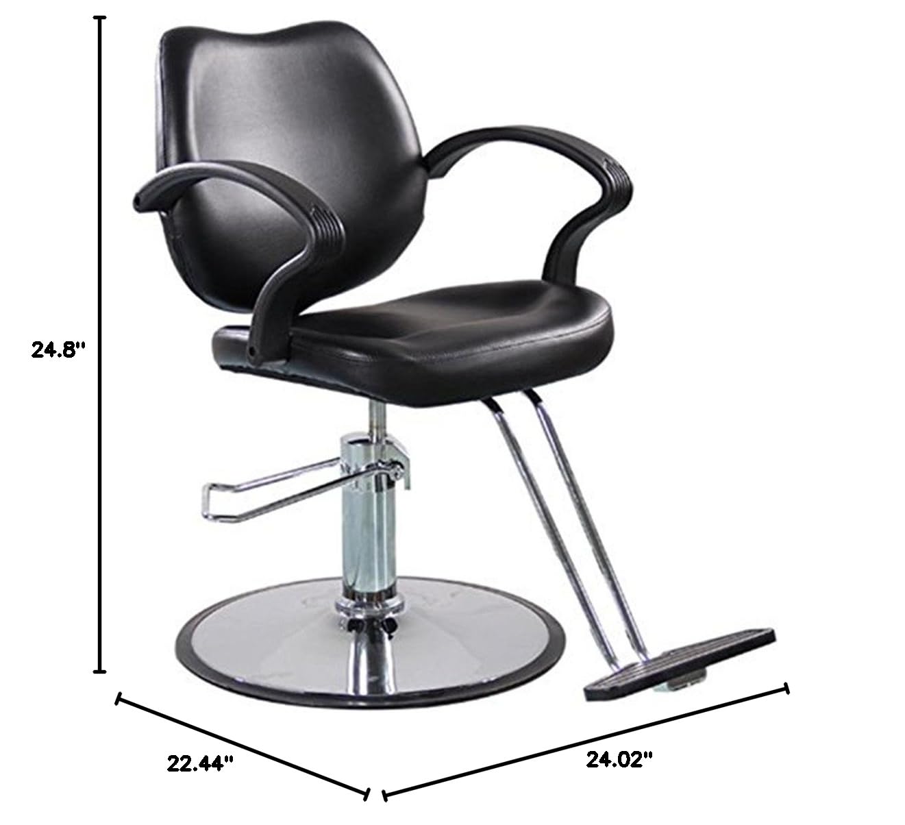 Professional Black Stainless Steel Barber Chair - Heavy Duty Salon Styling Equipment for Hair Cutting & Shaving - Perfect for Barber Shops, Salons & Home Use