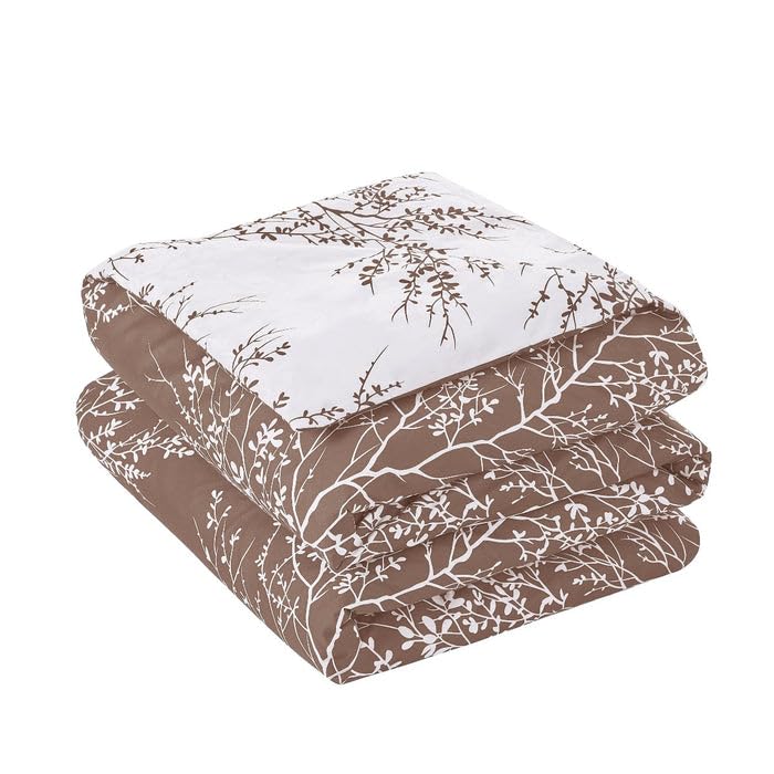 Spirit Linen 6-Piece Queen Comforter Set - Ultra Soft Microfiber Bedding with Elegant Foliage Design - Includes Comforter & Pillow Shams (Taupe, Queen Size) - Perfect for Master Bedroom, Guest Room & Cozy Winter Nights