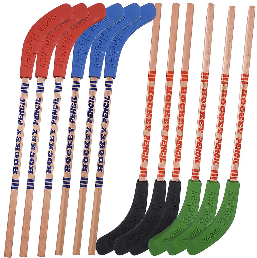 Rhode Island Novelty Hockey Stick Pencils - 12 Pack | Fun Sports-Themed School & Office Supplies for Hockey Fans & Players