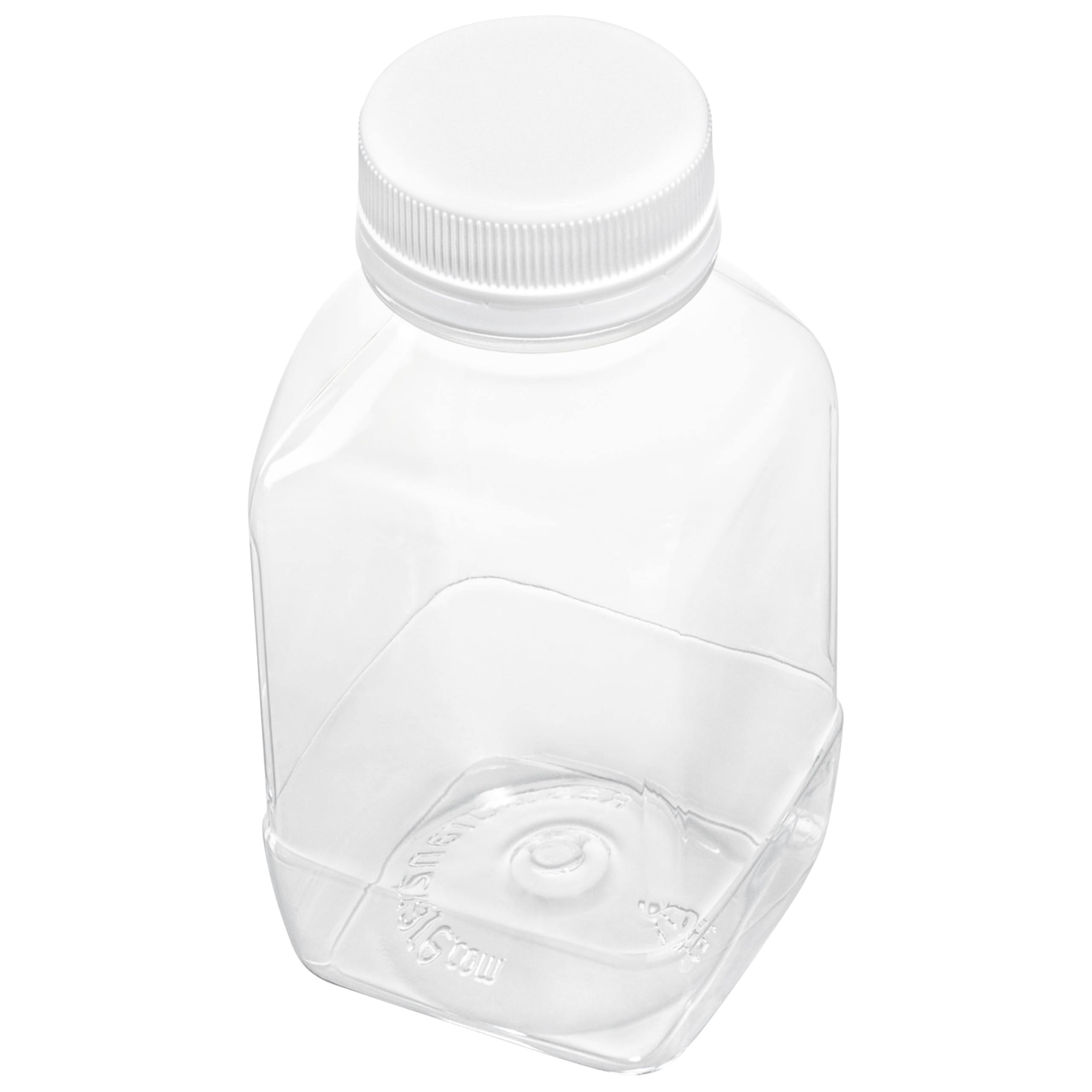 8oz Clear Plastic Juice Bottles with White Caps - 100 Pack Disposable Square Bottles for Juicing, Smoothies & Beverages | Perfect for Juice Bars, Coffee Shops, Restaurants & Catering Services | Leak-Proof, BPA-Free, Commercial & Home Use