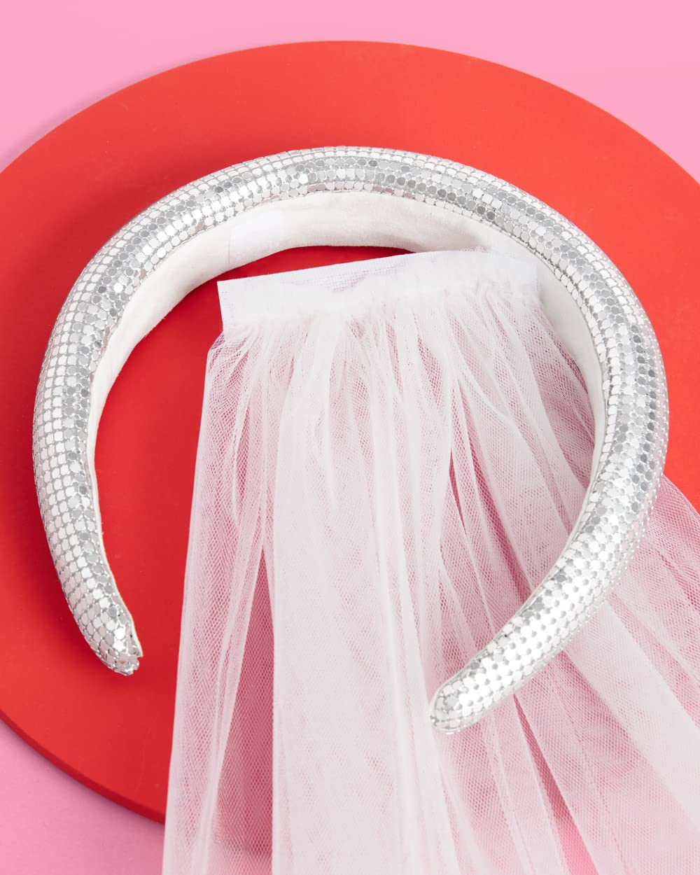 Disco Ball Headband with Veil - Bachelorette Party Decorations for Bride to Be | Last Disco, Bridesmaid Favors, Engagement Party Supplies | Perfect for Wedding Showers, Girls Night Out & Bachelorette Photos
