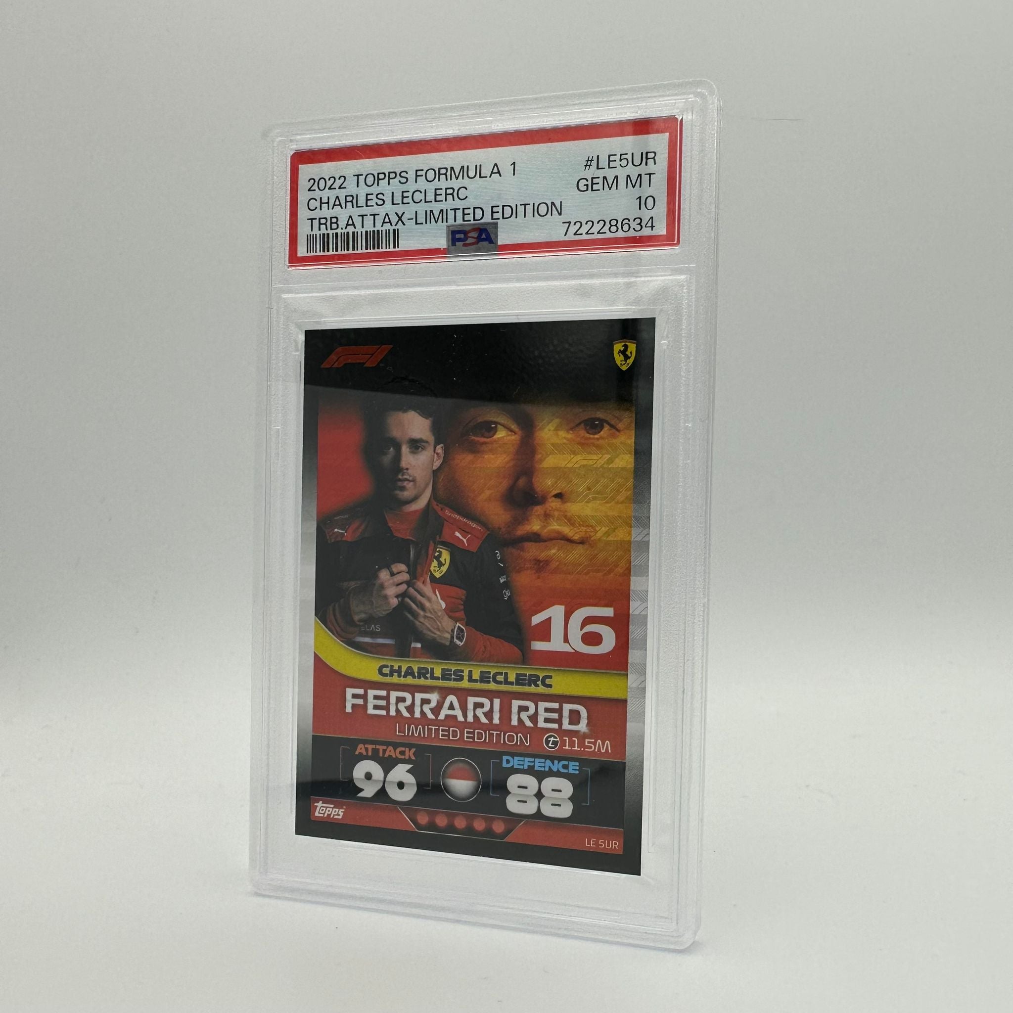 PSA 10 Graded Charles Leclerc Ferrari Red #LE5UR POP 7 - Rare F1 Trading Card for Collectors & Sports Memorabilia Enthusiasts