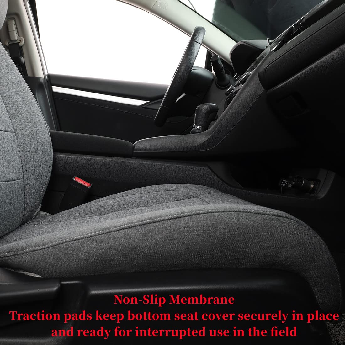 Premium Custom Fit Seat Covers for 2022-2025 Honda Civic Sedan (LX/Sport) - Full Coverage Polyester Car Seat Protectors (Gray, Complete Set) | Durable Protection & Enhanced Comfort for Daily Commutes & Road Trips