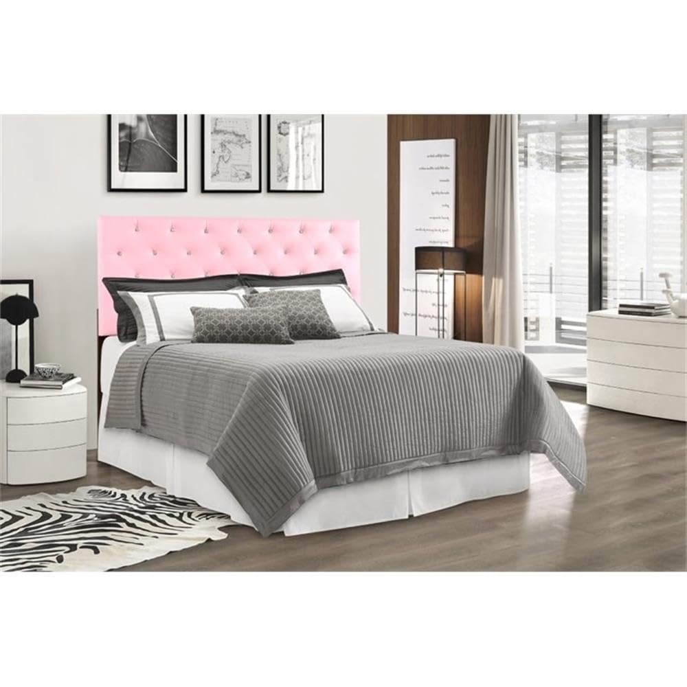 Glory Furniture Super Nova Faux Leather Upholstered Full Headboard in Pink - Luxurious Bedroom Decor for Modern Homes & Guest Rooms