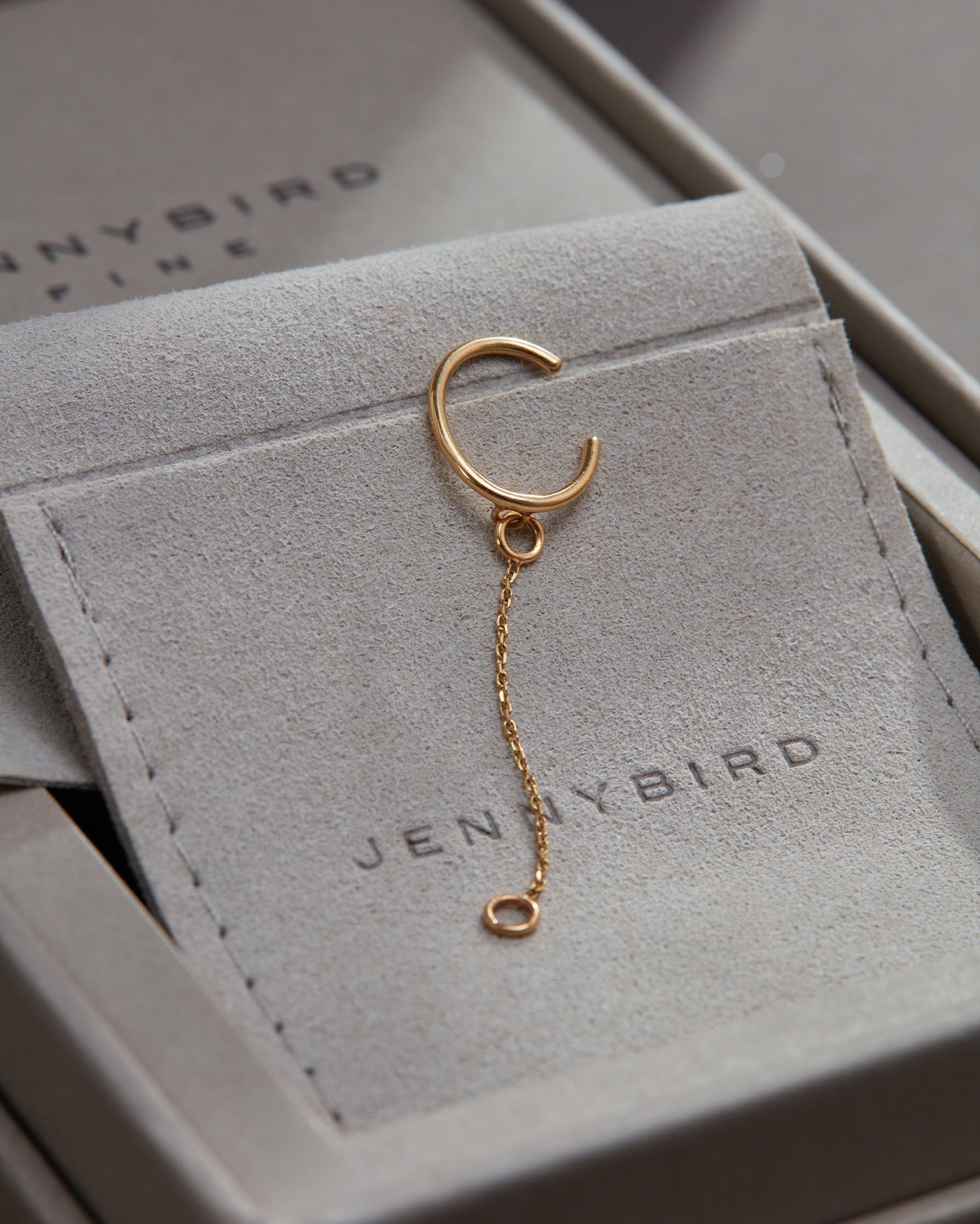 14K Gold Ear Cuff with Chain - Elegant Dainty Ear Cuff Jewelry for Women - Perfect for Parties, Weddings & Everyday Wear