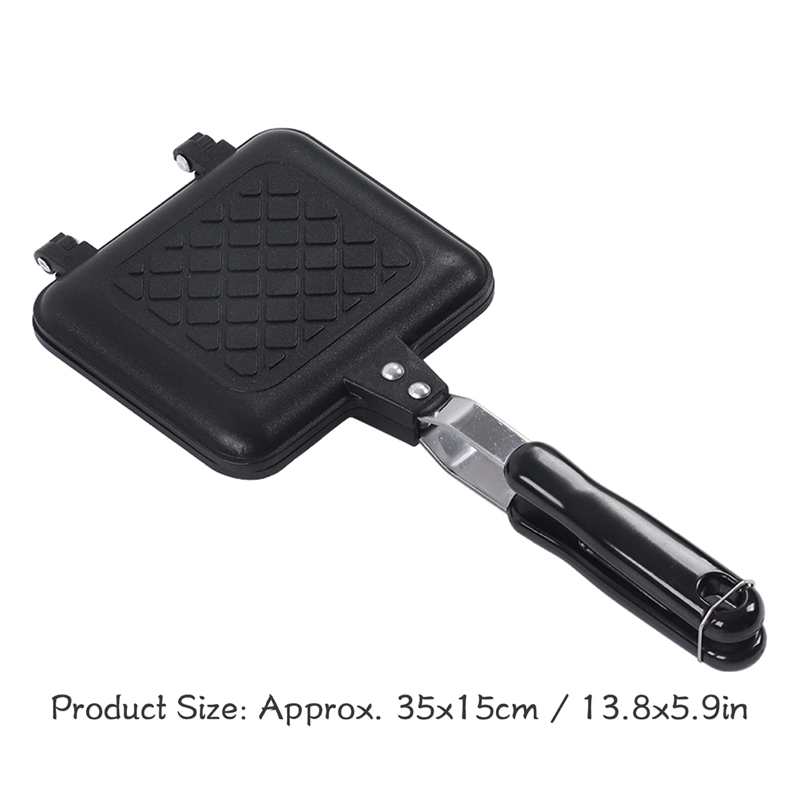 Nonstick Double Sided Frying Pan - Aluminum Alloy Sandwich Panini Maker for Breakfast & Omelette Cooking