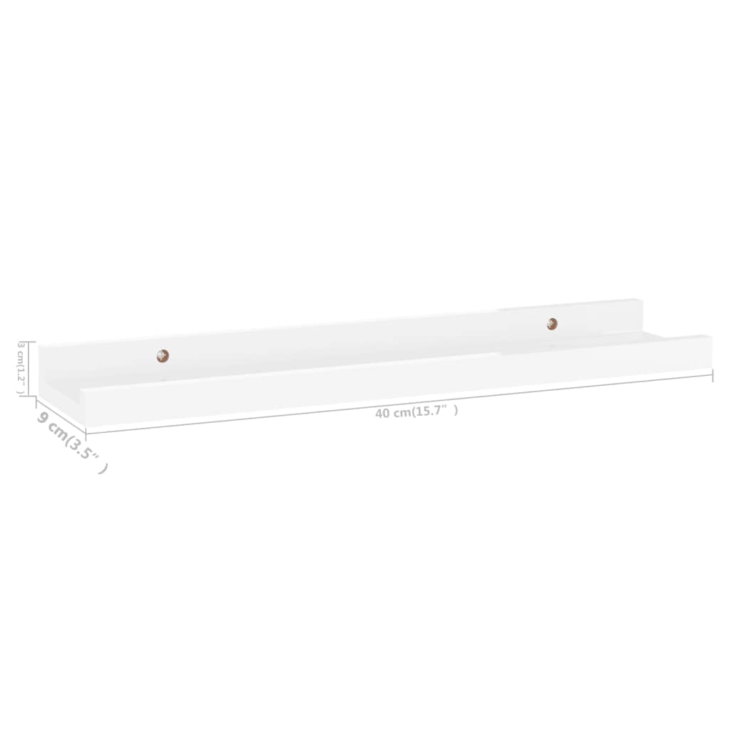 4-Pack High Gloss White Floating Wall Shelves - 15.7