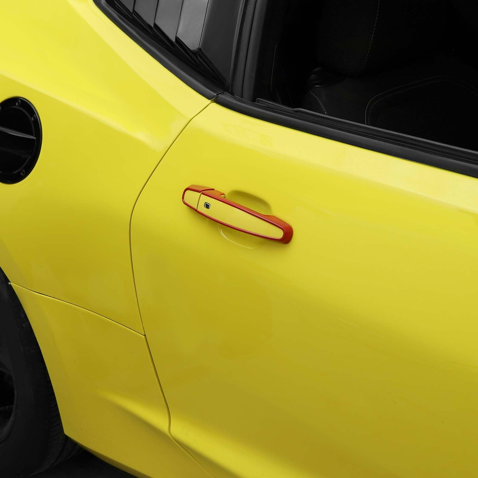 Red RT-TCZ Door Handle Inserts Trim Cover for Chevy Camaro 2017-2024 | Exterior Car Accessories | Enhance Style & Protection for Daily Driving & Car Shows