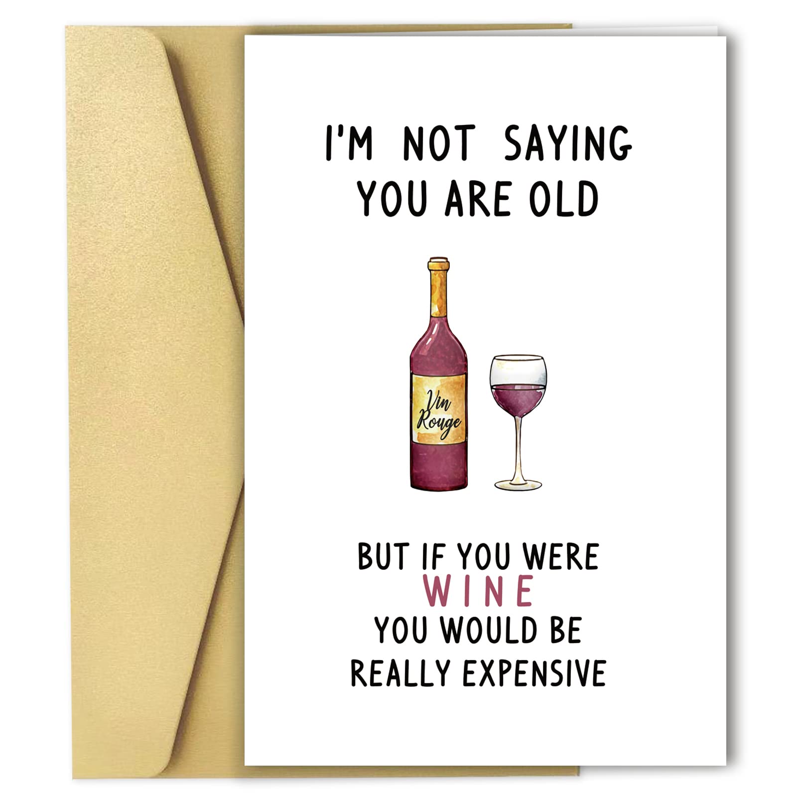 Funny Wine Birthday Cards for Men & Women - 30th 40th 50th 60th 70th Birthday Gifts for Husband Wife Boyfriend - Humorous Greeting Cards for Brother Sister Grandma Grandpa with Stickers & Envelopes - Perfect for Wine Lovers' Celebrations & Party Favors