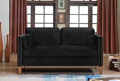Takefuns 8120 2-Seater + 3-Seater Modern Black Living Room Sofa Set - Perfect for Small Spaces, Apartments & Cozy Family Gatherings
