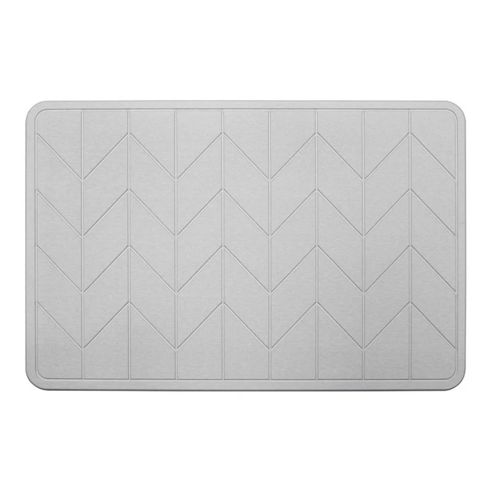 Premium Algodon DRI Stone Bath & Kitchen Mat - Super Absorbent, Non-Slip, Quick Dry - Light Grey - Perfect for Bathroom, Shower, Kitchen Sink & Laundry Room