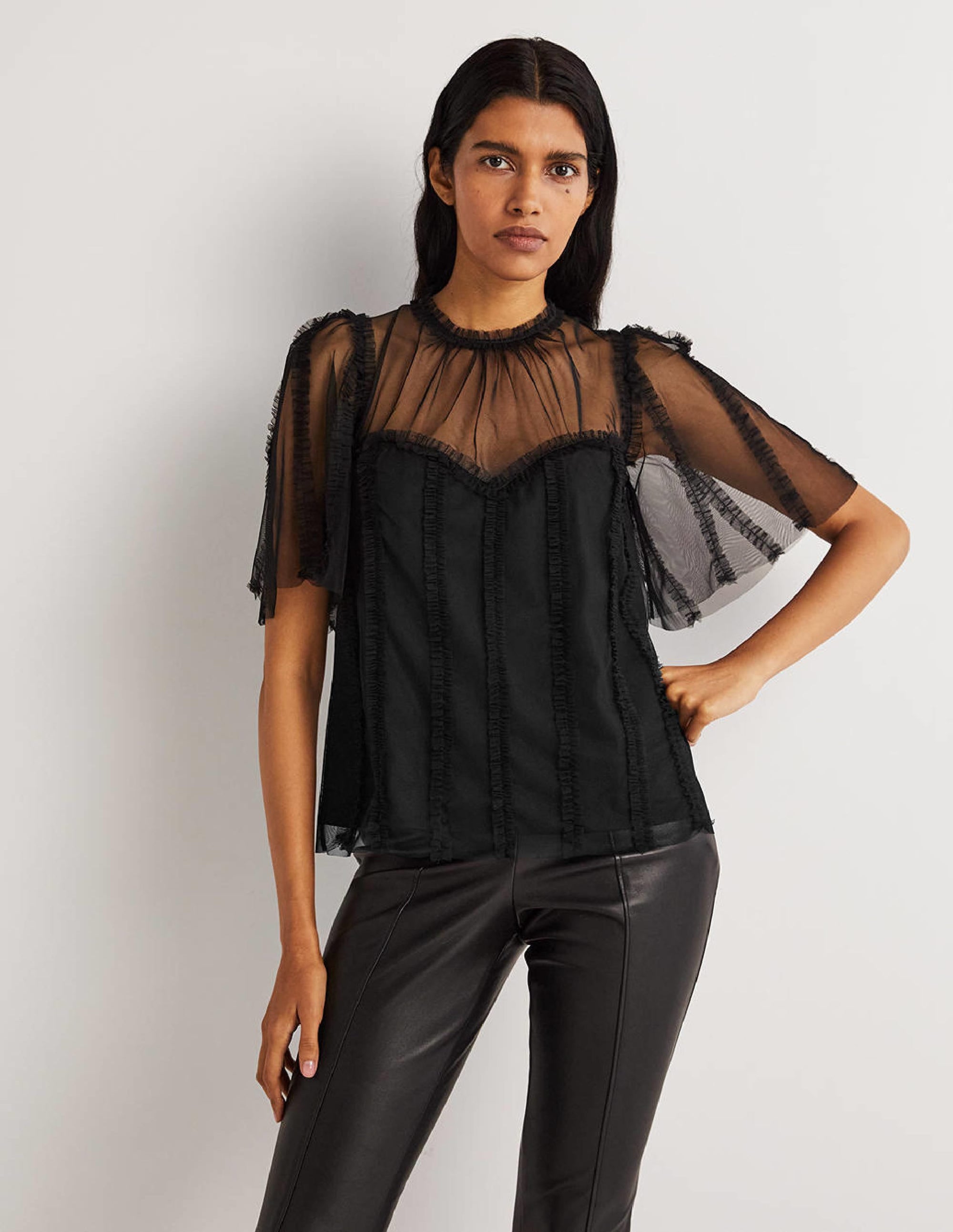 Black Sweetheart Neckline Tulle Party Top for Women - Elegant Evening Wear for Prom, Cocktail Parties & Date Nights